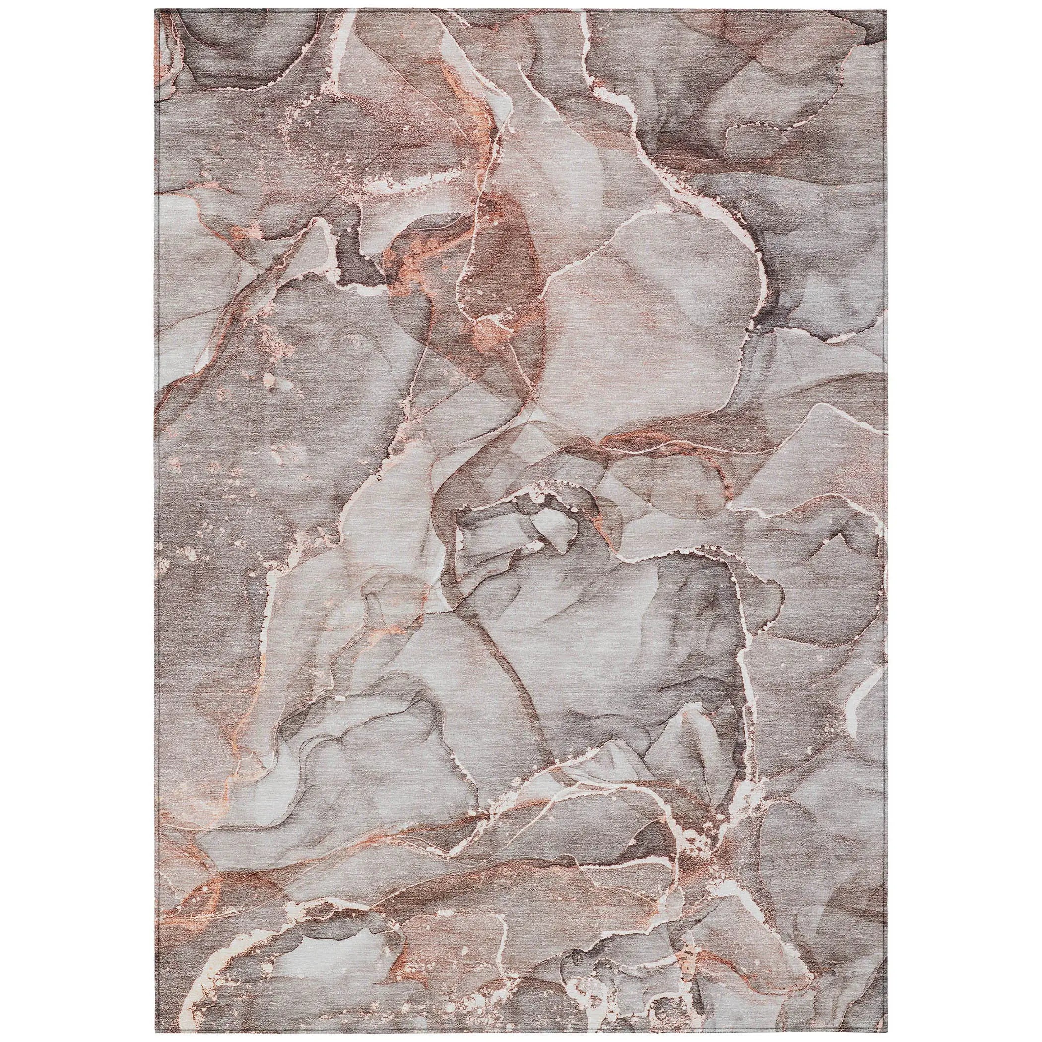 3' X 5' Gray and Red Abstract Washable Non Skid Indoor Outdoor Area Rug Homeroots Outdoor