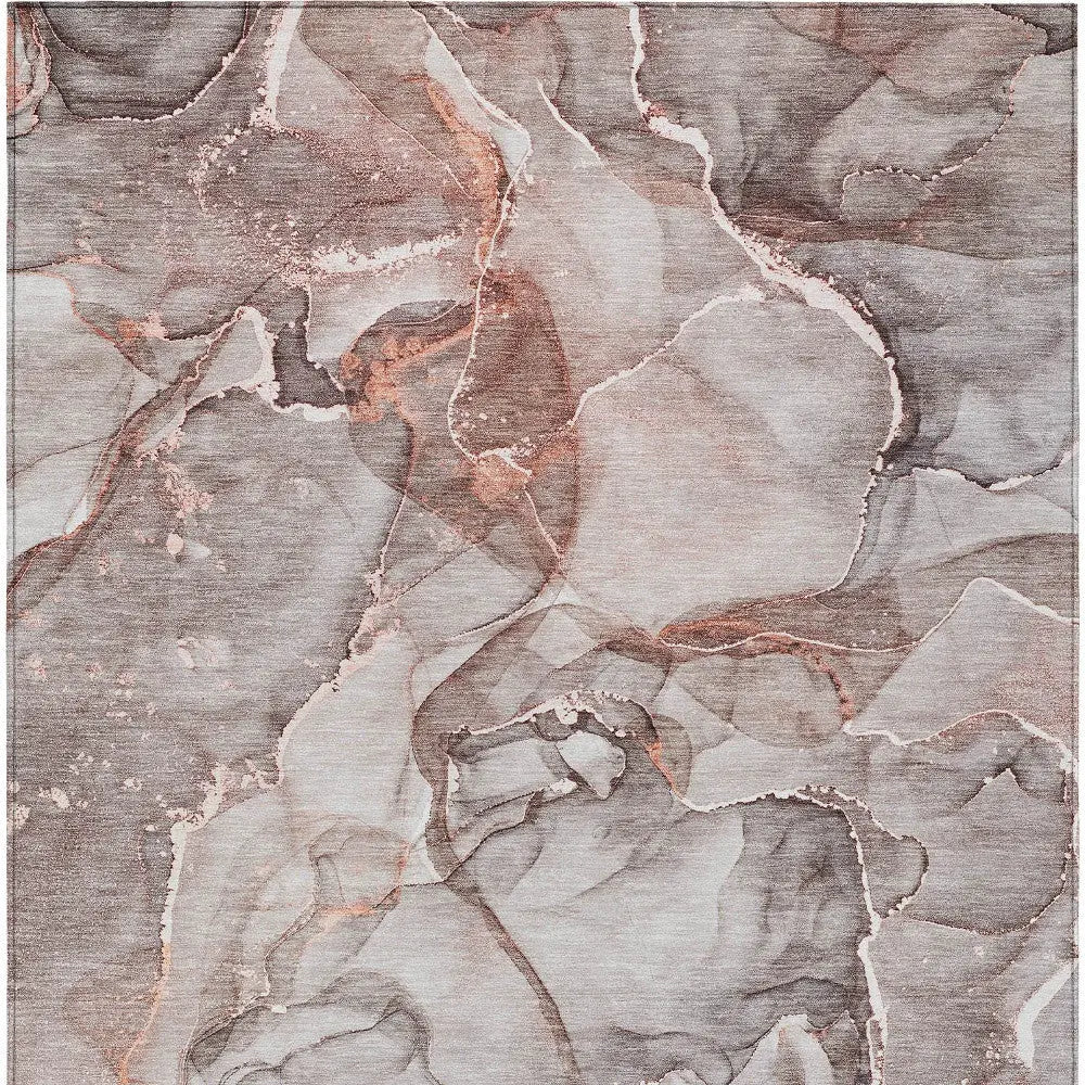 3' X 5' Gray and Red Abstract Washable Non Skid Indoor Outdoor Area Rug Homeroots Outdoor