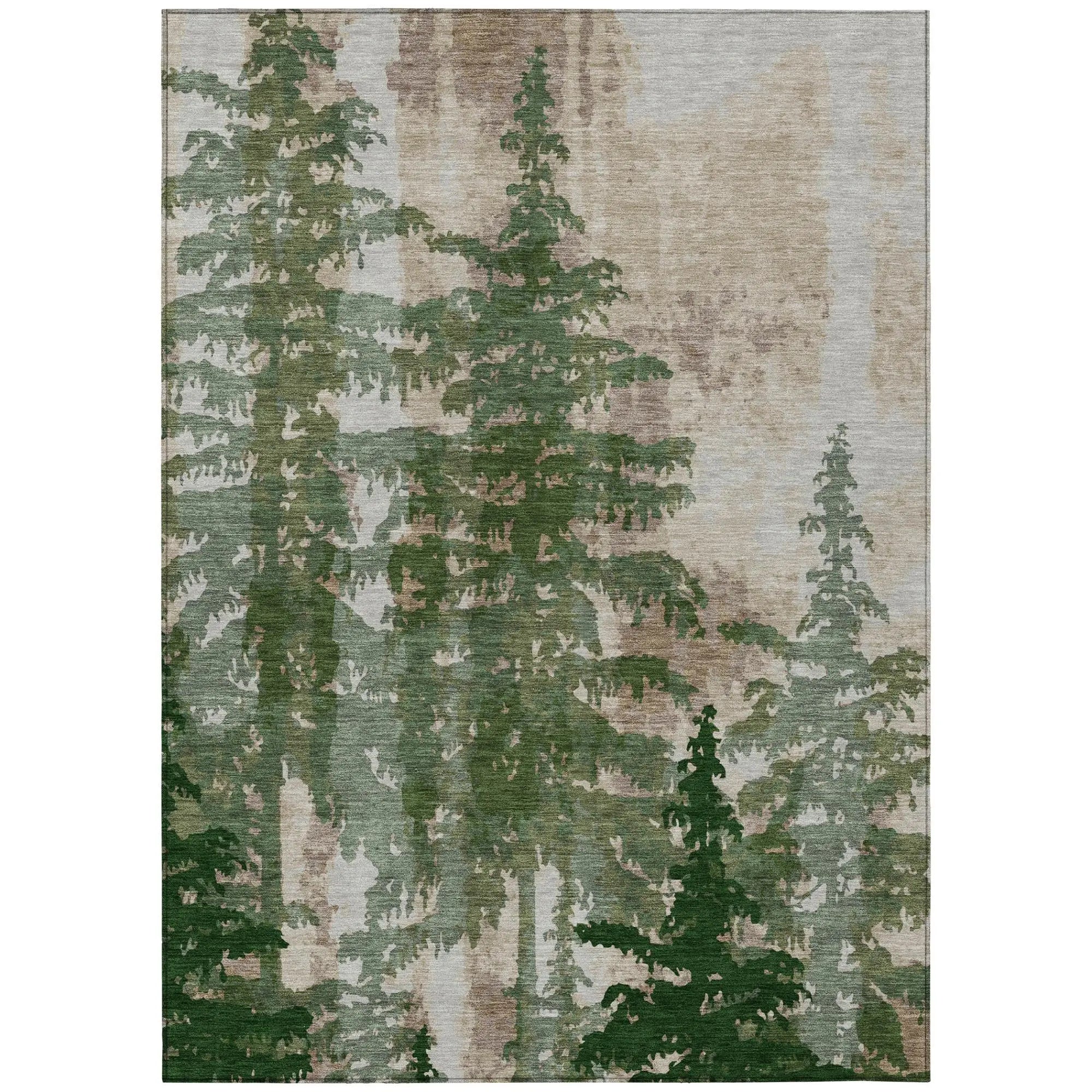 3' X 5' Green And Beige Floral Washable Indoor Outdoor Area Rug Homeroots Outdoor