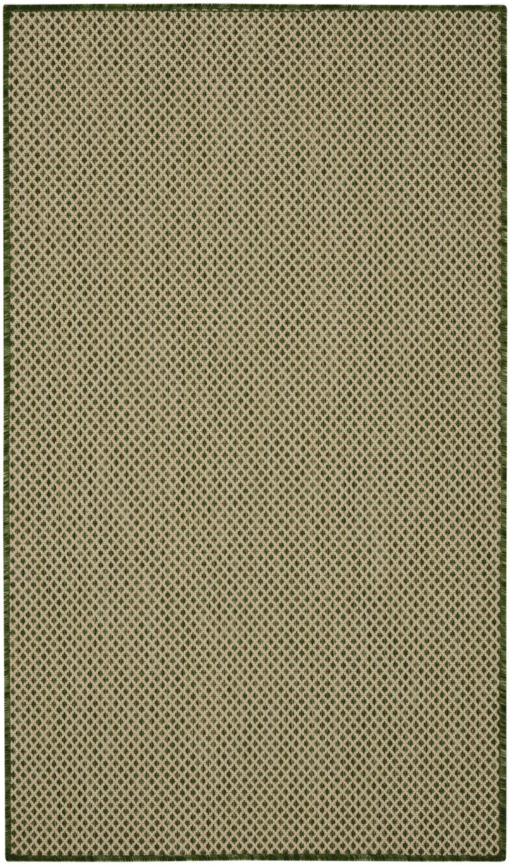 3' X 5' Green And Beige Geometric Indoor Outdoor Area Rug Homeroots Outdoor