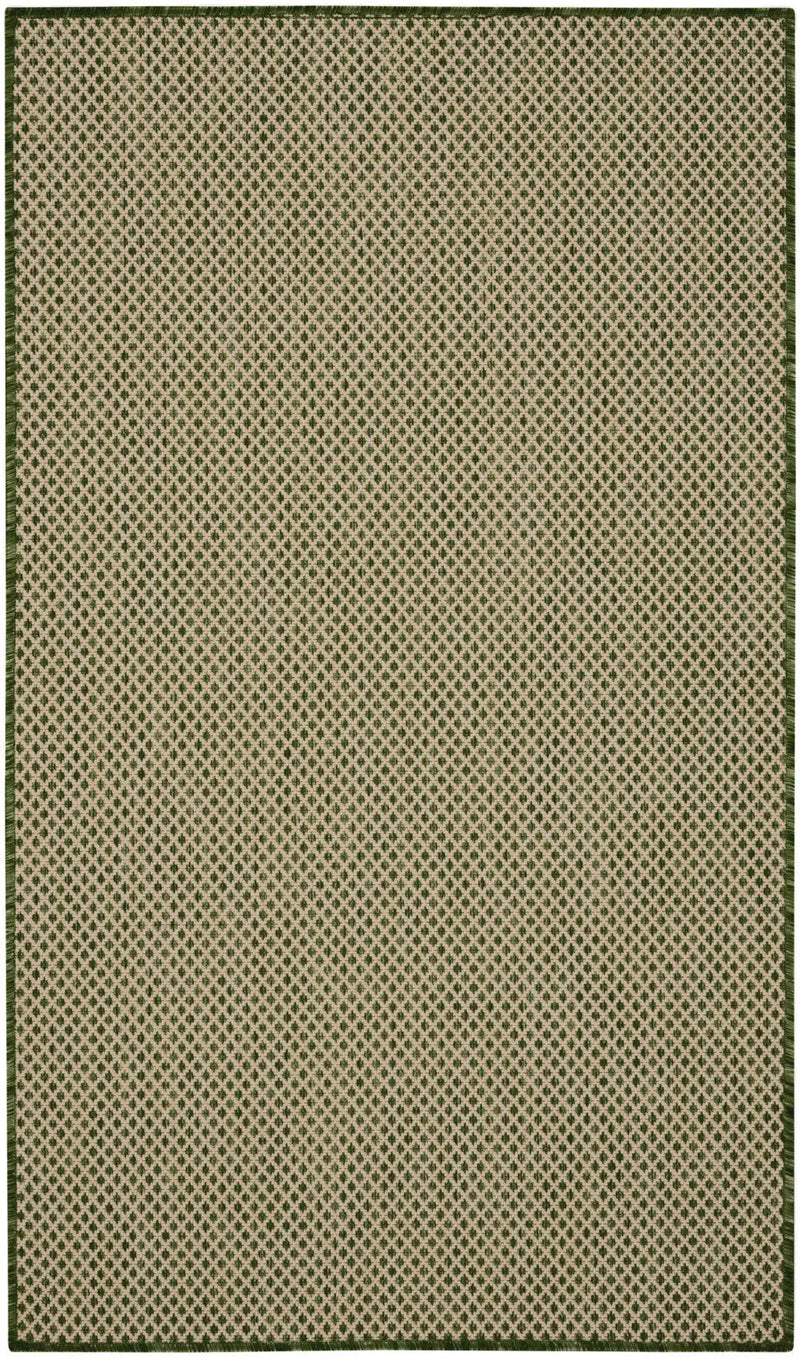 3' X 5' Green And Beige Geometric Indoor Outdoor Area Rug Homeroots Outdoor