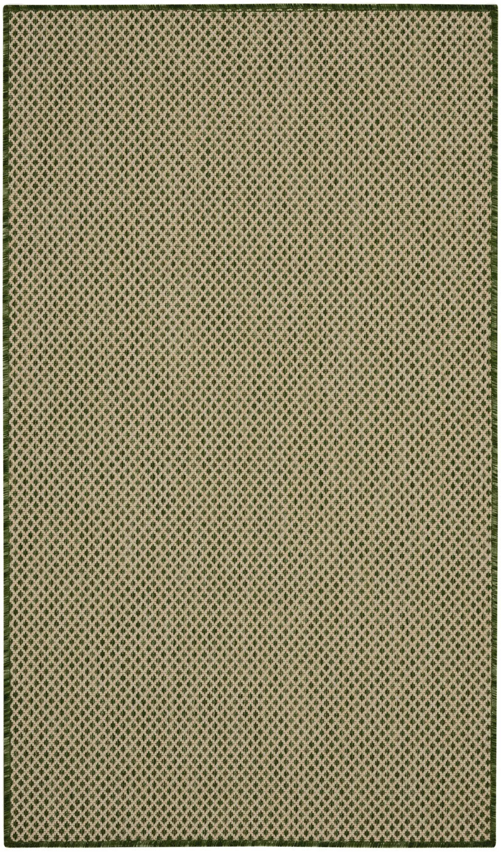 3' X 5' Green And Beige Geometric Indoor Outdoor Area Rug Homeroots Outdoor