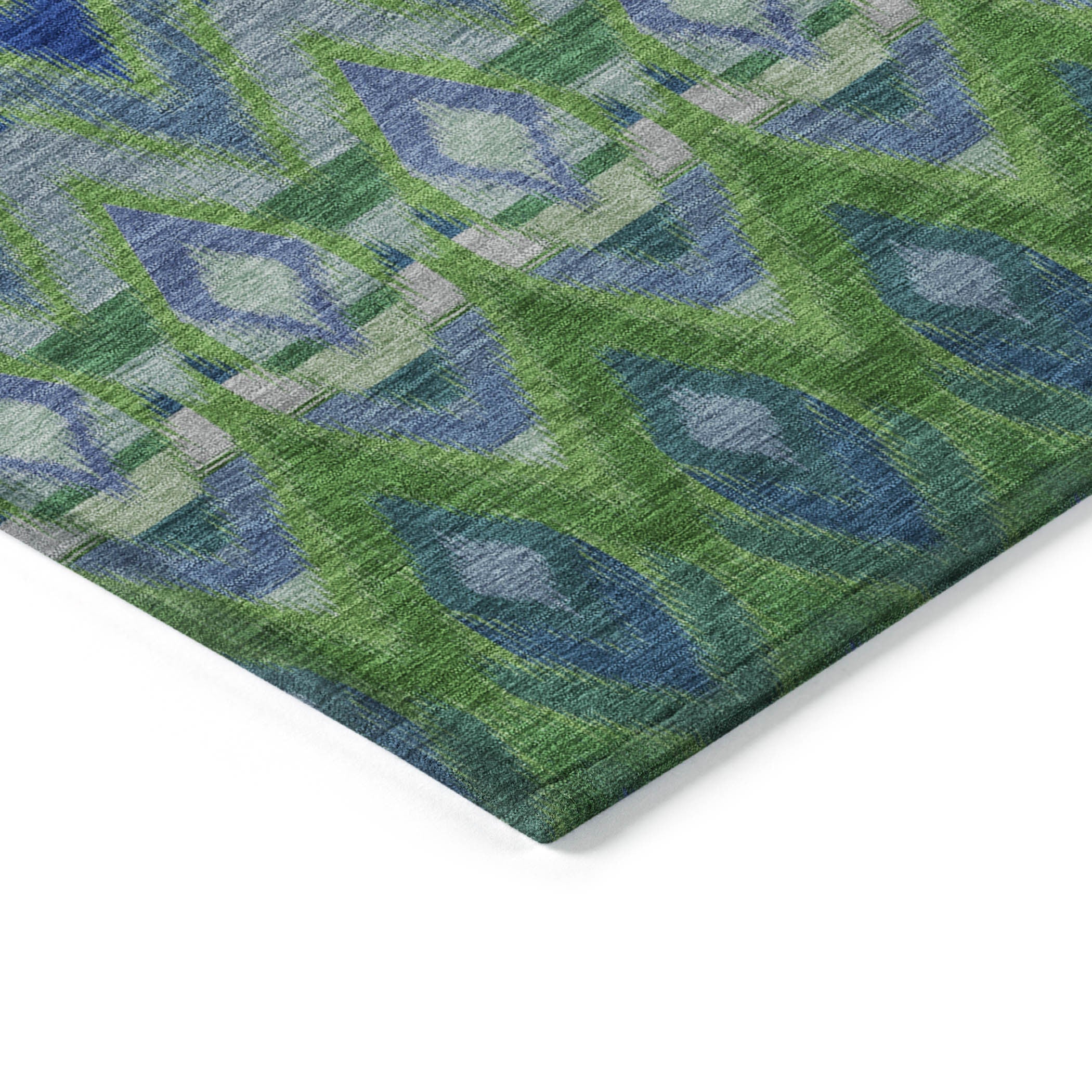 3' X 5' Green And Blue Southwestern Washable Indoor Outdoor Area Rug Homeroots Outdoor