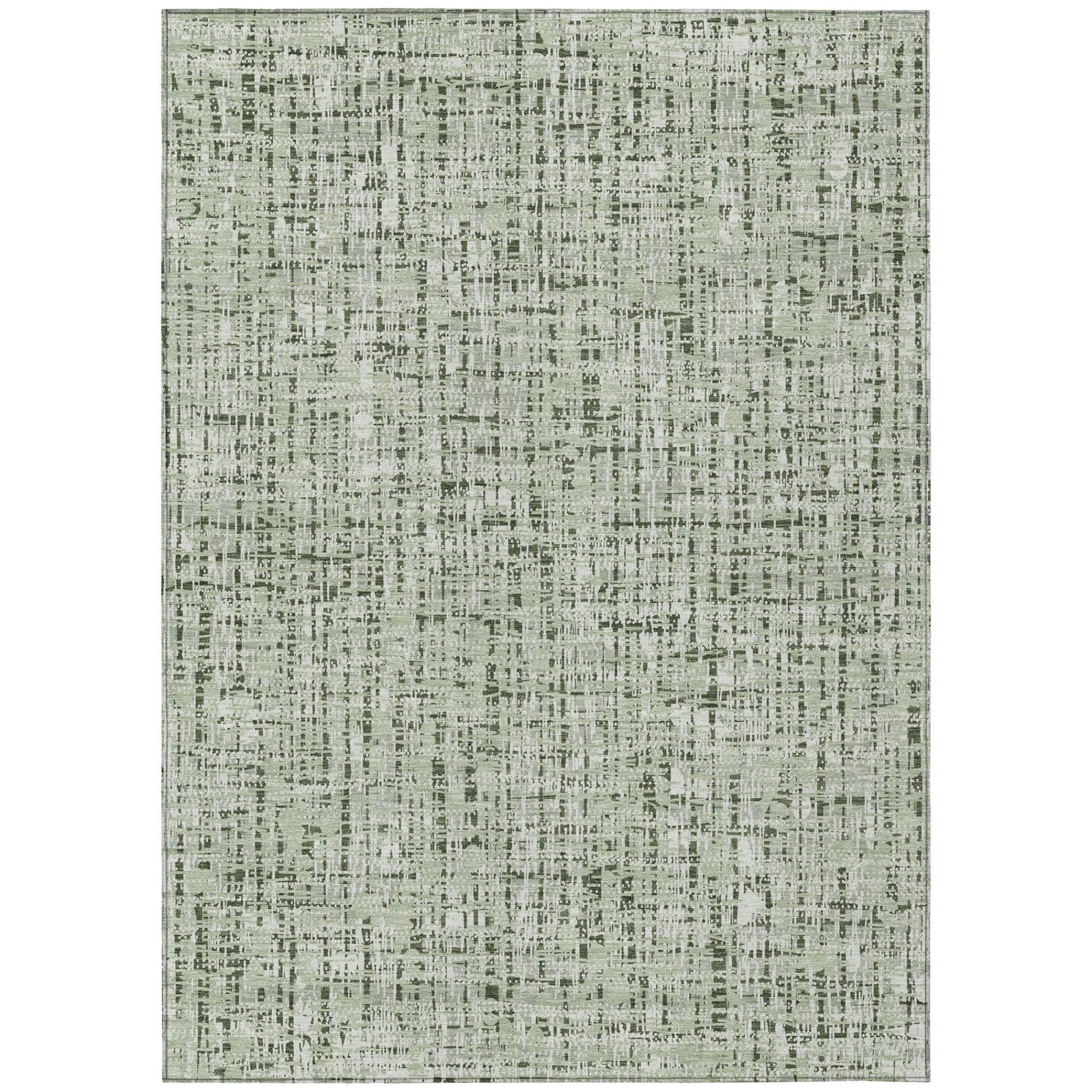 3' X 5' Green And Brown Abstract Washable Indoor Outdoor Area Rug Homeroots Outdoor