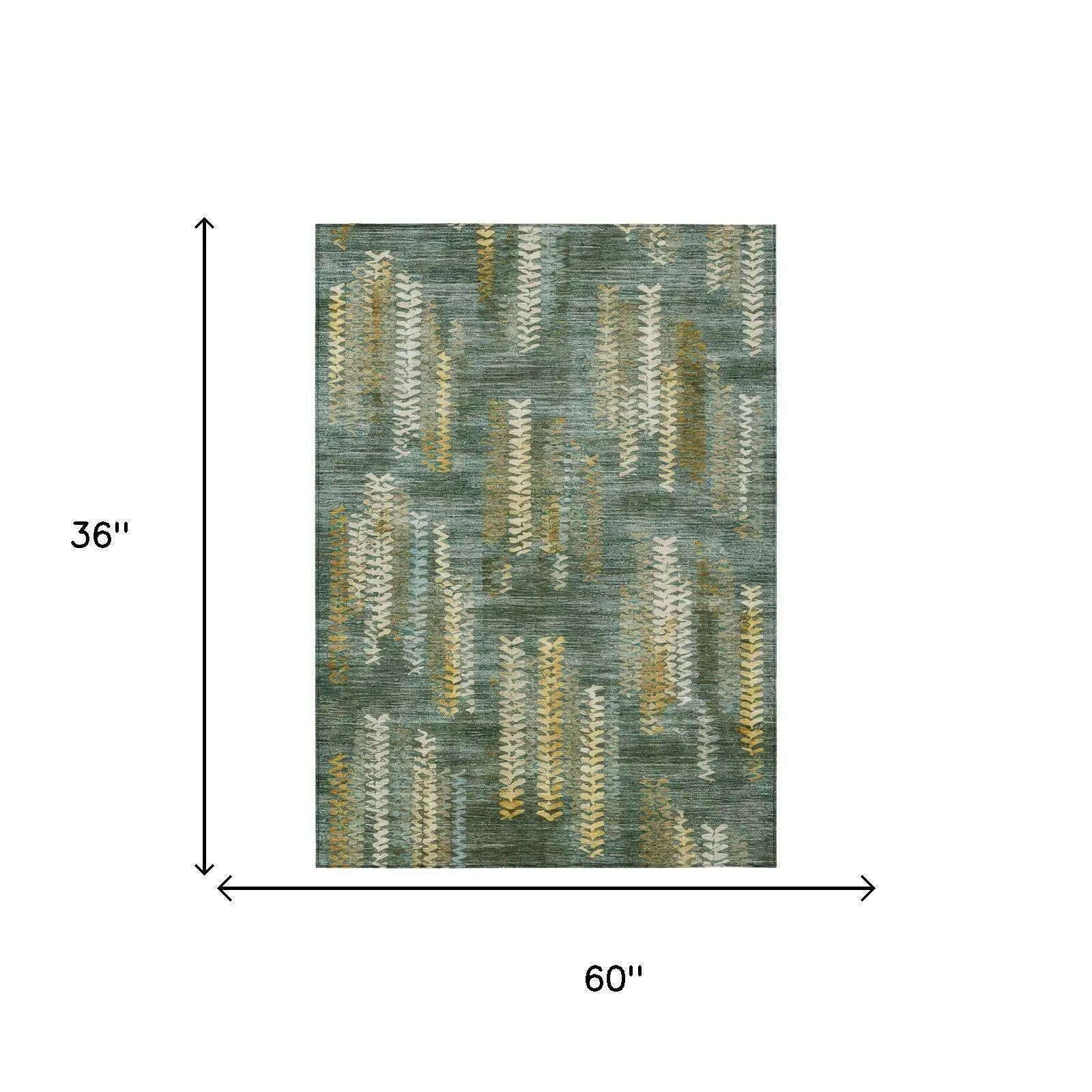 3' X 5' Green And Brown Striped Washable Indoor Outdoor Area Rug Homeroots Outdoor