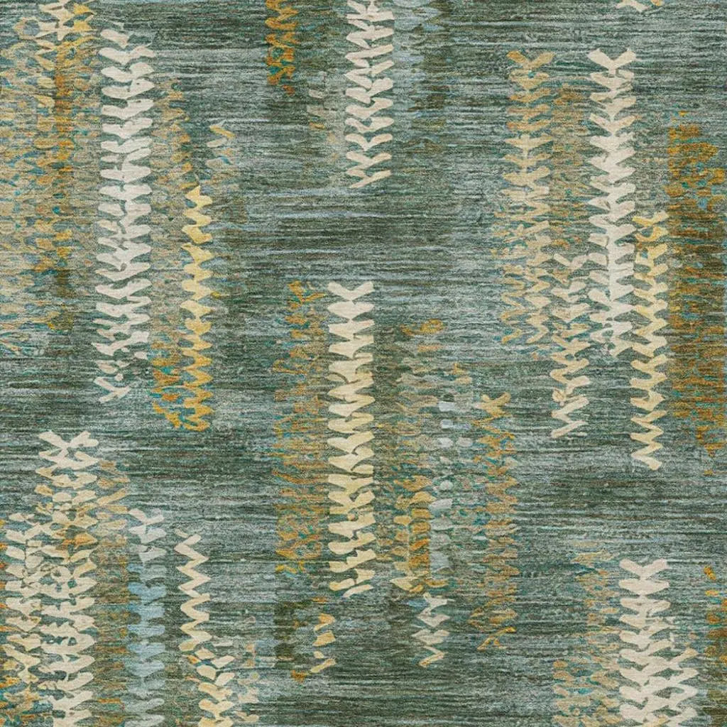 3' X 5' Green And Brown Striped Washable Indoor Outdoor Area Rug Homeroots Outdoor