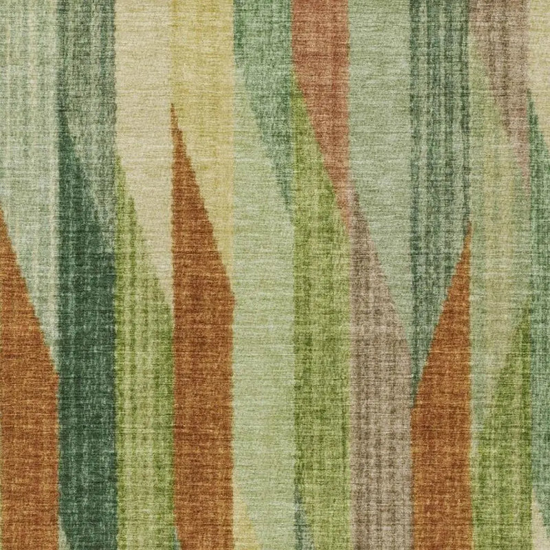 3' X 5' Green And Brown Striped Washable Indoor Outdoor Area Rug Homeroots Outdoor
