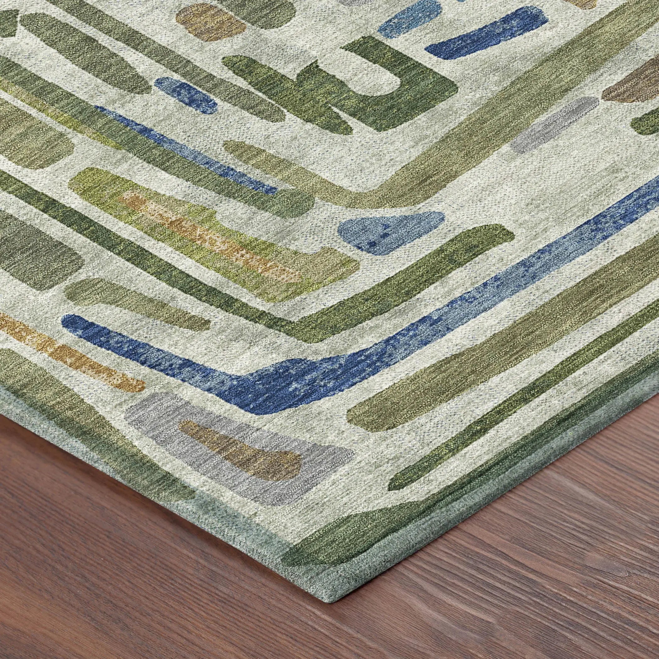 3' X 5' Green And Copper Abstract Washable Indoor Outdoor Area Rug Homeroots Outdoor