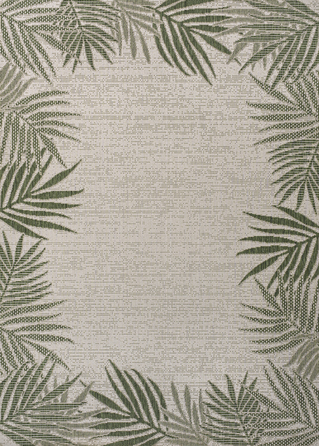 3' X 5' Green And Cream Floral Indoor Outdoor Area Rug - GreatEagleInc