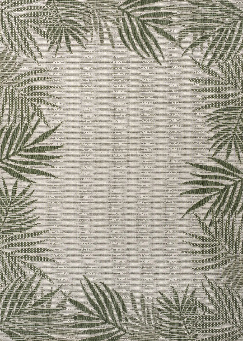3' X 5' Green And Cream Floral Indoor Outdoor Area Rug - GreatEagleInc