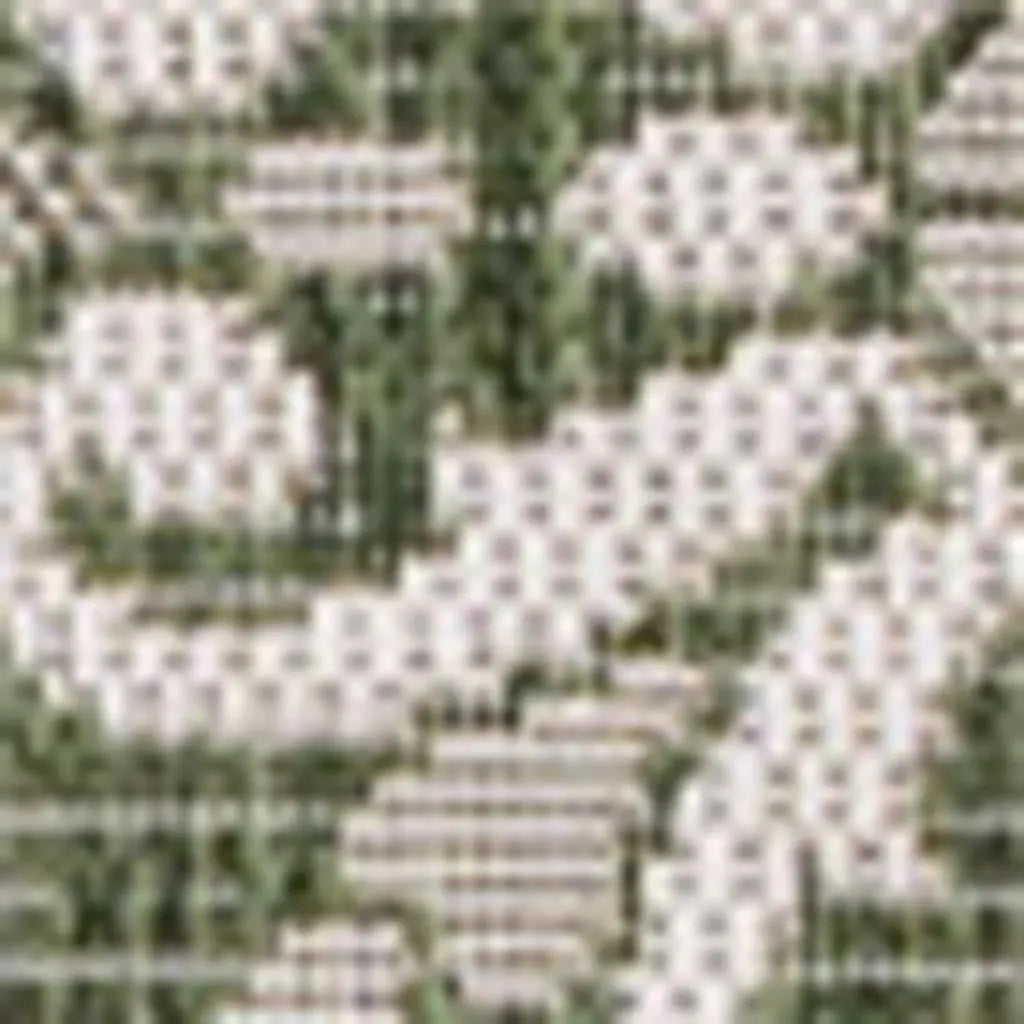 3' X 5' Green And Cream Floral Indoor Outdoor Area Rug - GreatEagleInc