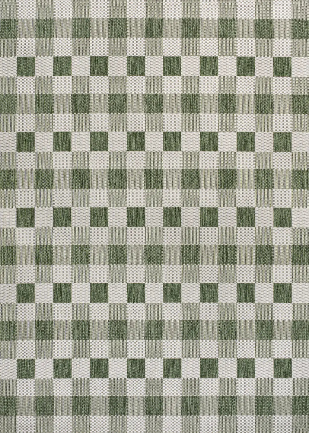 3' X 5' Green And Cream Geometric Indoor Outdoor Area Rug - GreatEagleInc