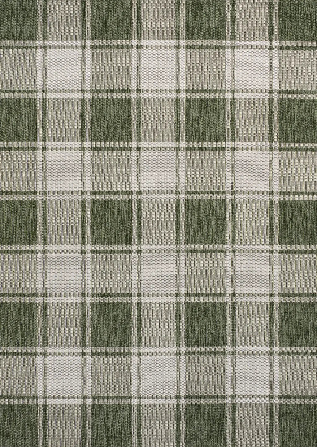 3' X 5' Green And Cream Gingham Indoor Outdoor Area Rug Homeroots Outdoor