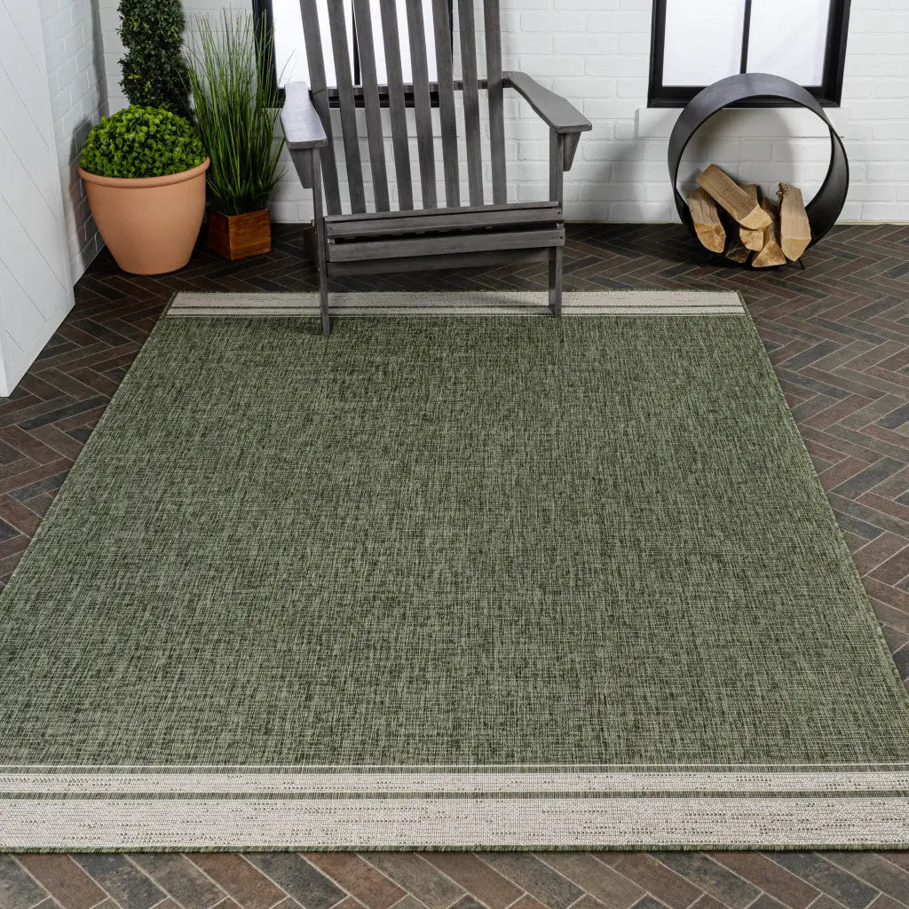 3' X 5' Green And Cream Indoor Outdoor Area Rug Homeroots Outdoor