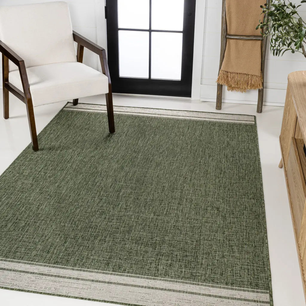 3' X 5' Green And Cream Indoor Outdoor Area Rug Homeroots Outdoor