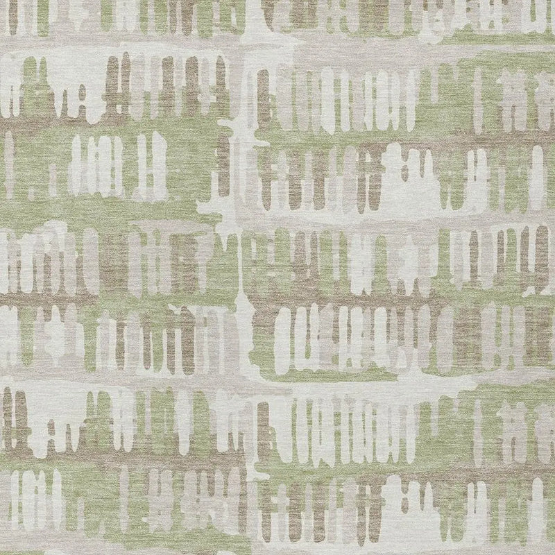 3' X 5' Green And Denim Blue Abstract Washable Indoor Outdoor Area Rug Homeroots Outdoor