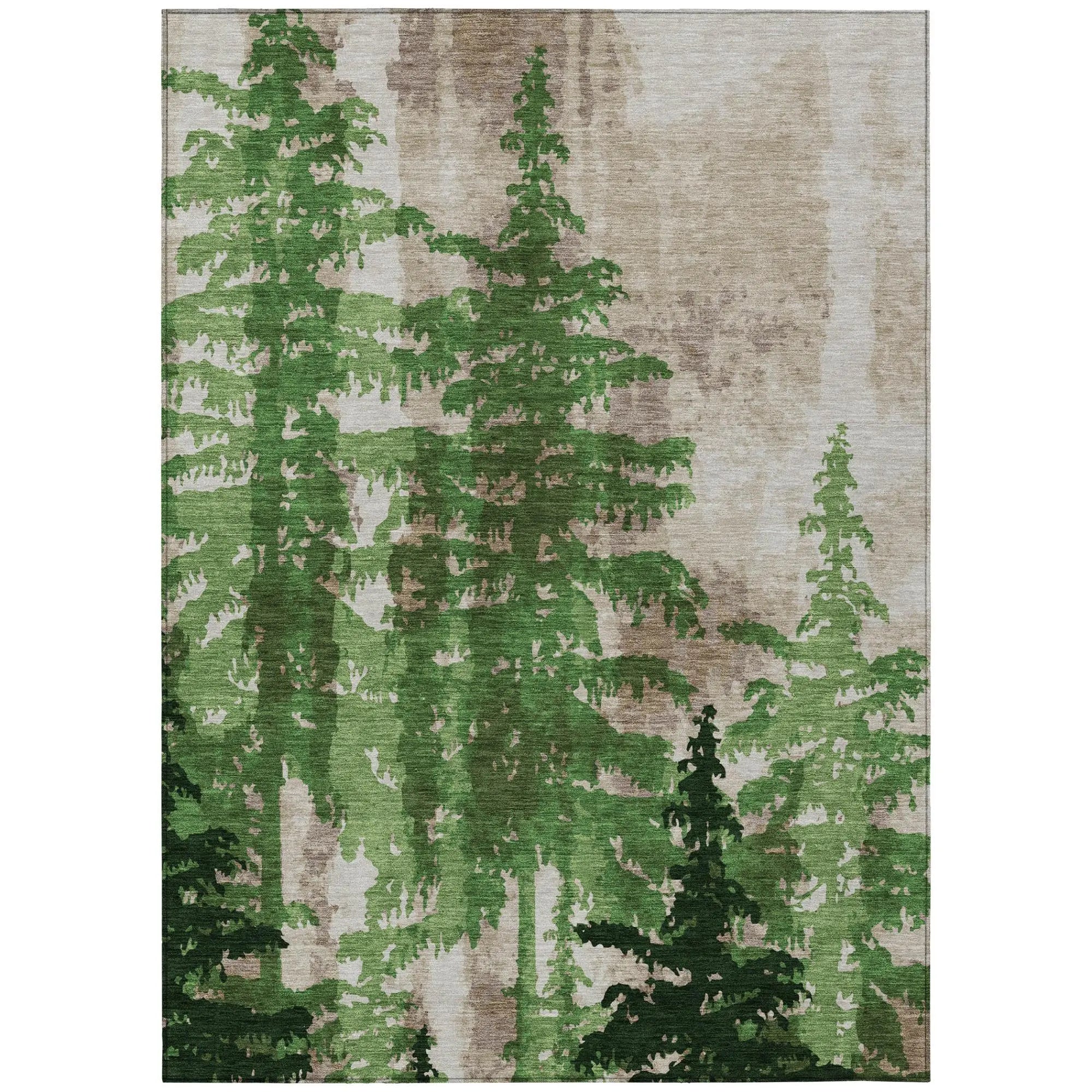 3' X 5' Green And Emerald Floral Washable Indoor Outdoor Area Rug Homeroots Outdoor