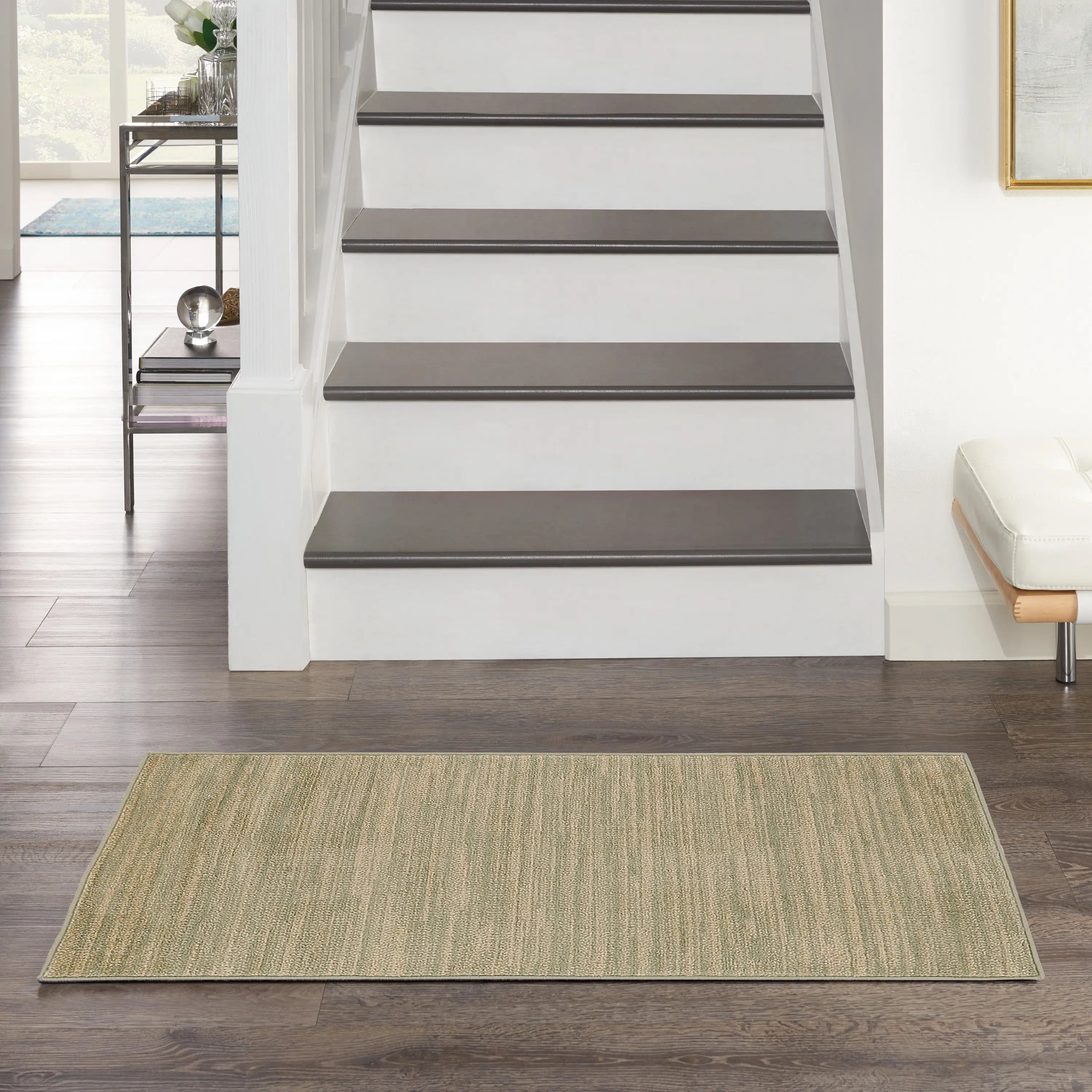 3' X 5' Green And Gold Abstract Indoor Outdoor Area Rug Homeroots Outdoor