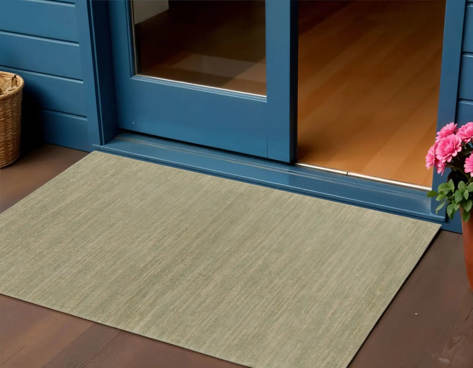 3' X 5' Green And Gold Abstract Indoor Outdoor Area Rug Homeroots Outdoor