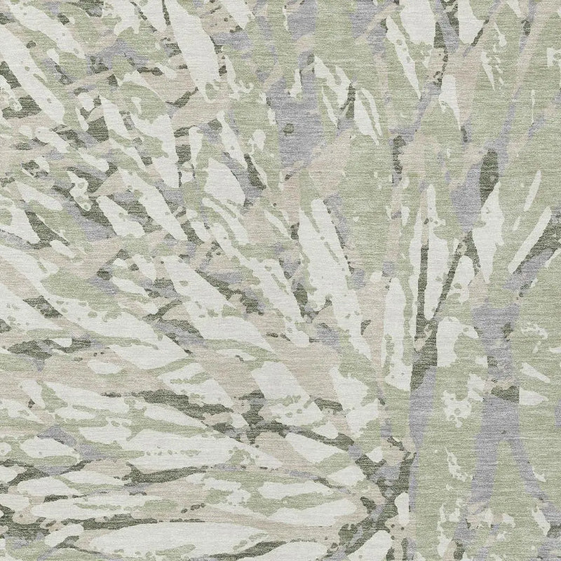 3' X 5' Green And Ivory Abstract Washable Indoor Outdoor Area Rug Homeroots Outdoor