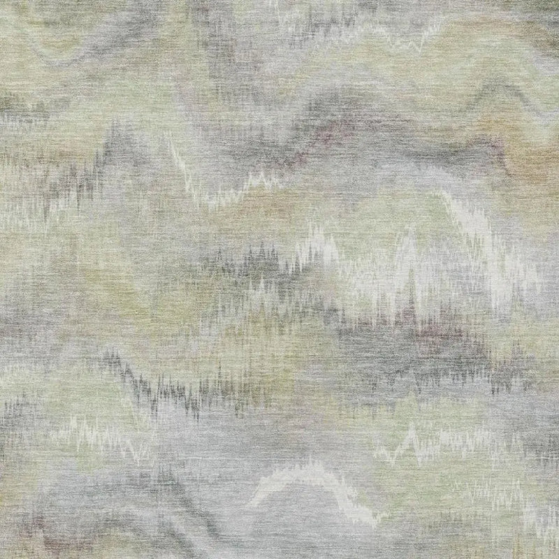 3' X 5' Green And Ivory Abstract Washable Indoor Outdoor Area Rug Homeroots Outdoor