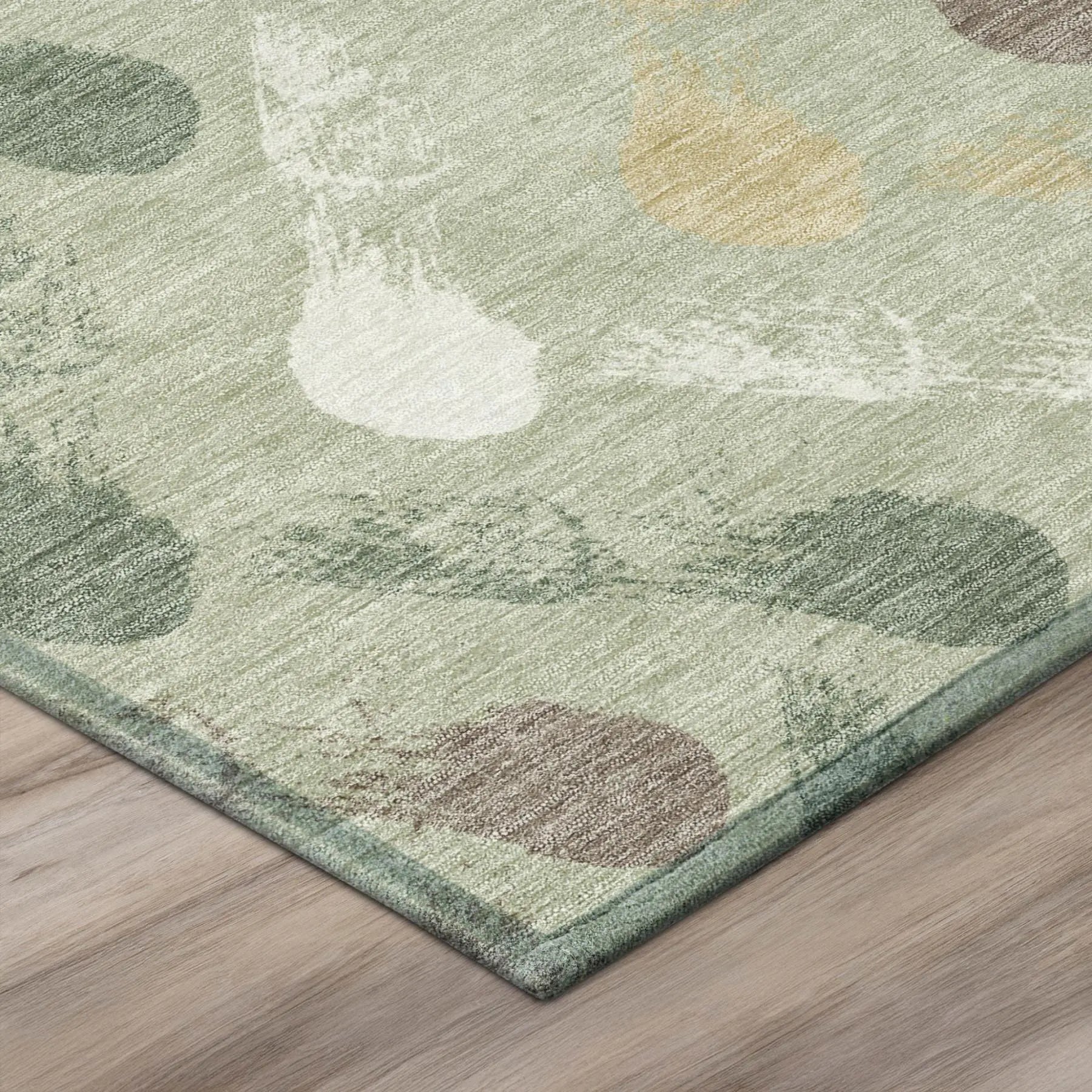 3' X 5' Green And Ivory Geometric Washable Indoor Outdoor Area Rug Homeroots Outdoor