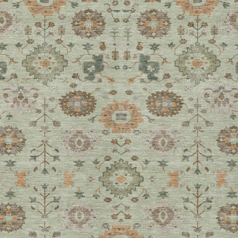 3' X 5' Green And Khaki Geometric Washable Indoor Outdoor Area Rug Homeroots Outdoor