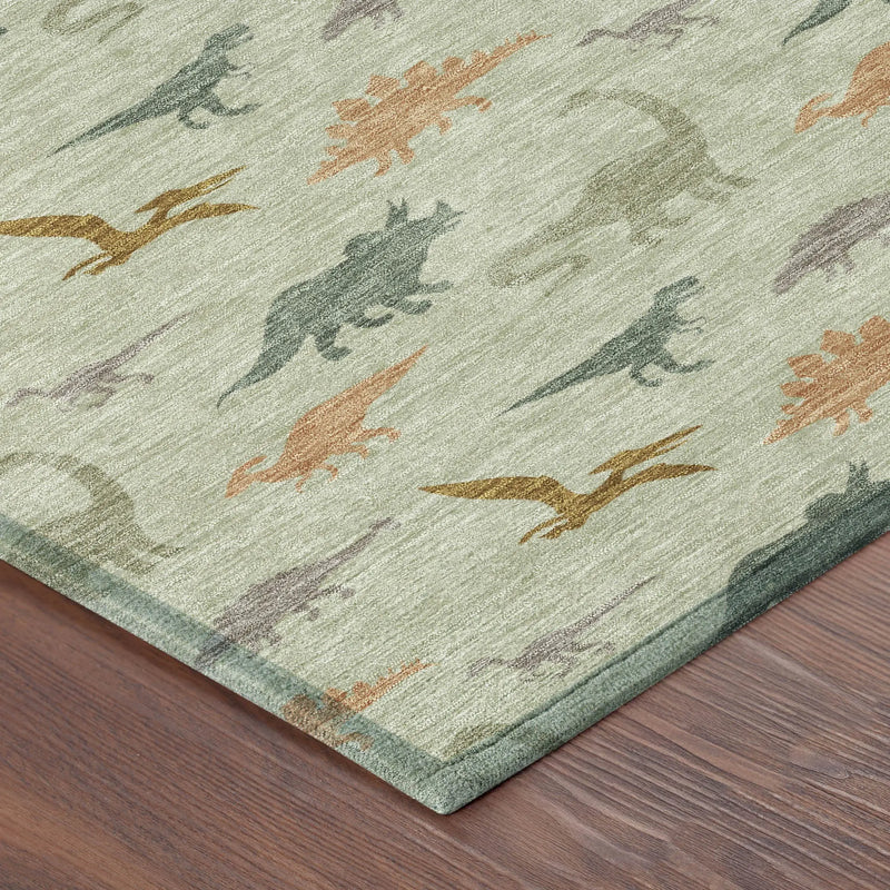 3' X 5' Green And Khaki Geometric Washable Indoor Outdoor Area Rug Homeroots Outdoor