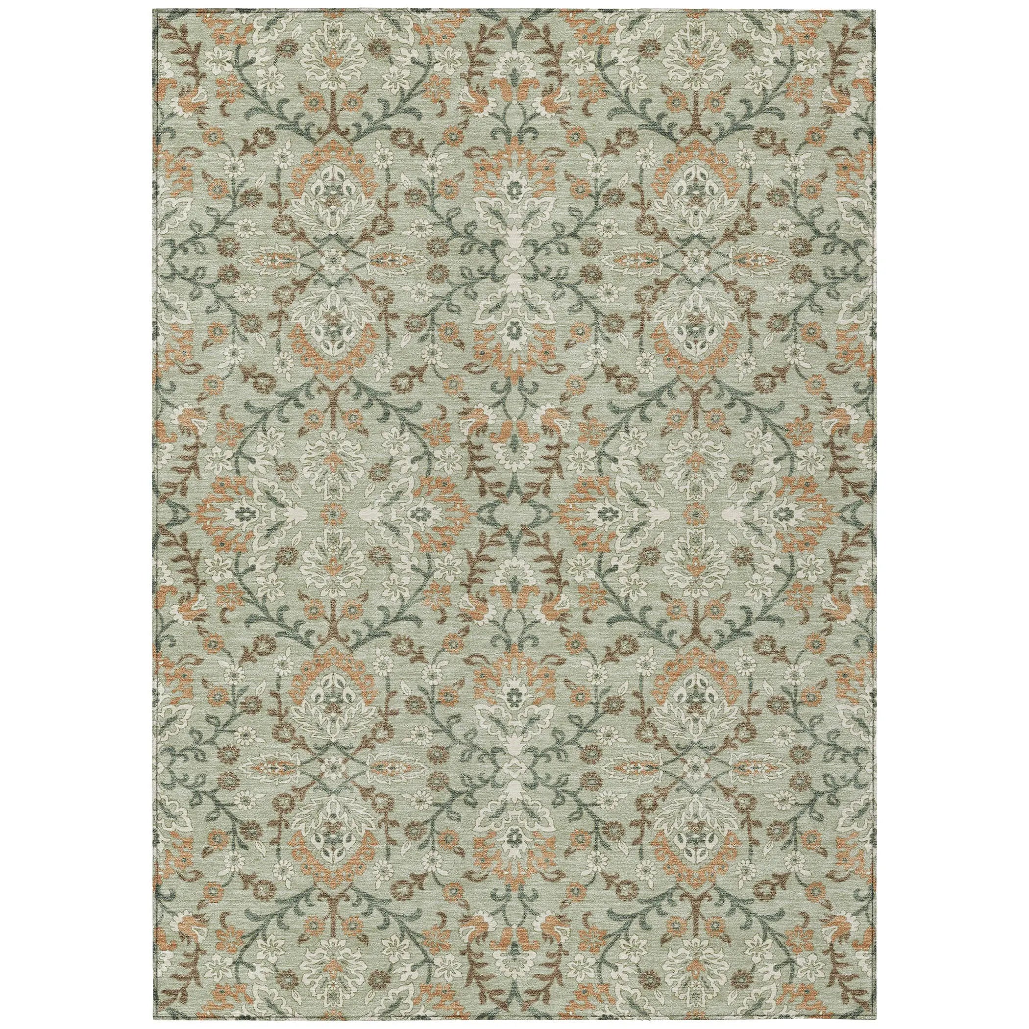 3' X 5' Green And Khaki Geometric Washable Indoor Outdoor Area Rug Homeroots Outdoor