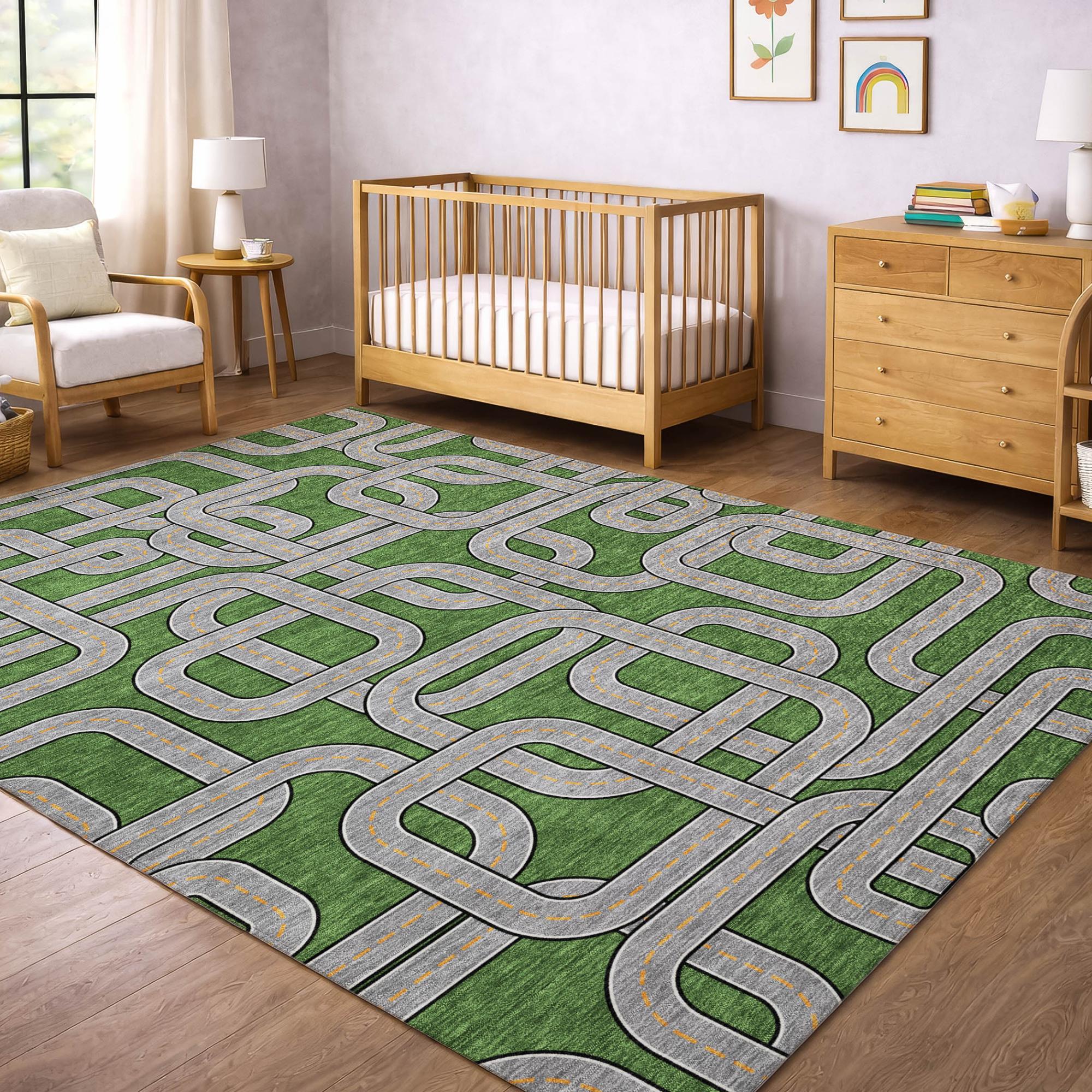 3' X 5' Green And Pewter Geometric Washable Indoor Outdoor Area Rug Homeroots Outdoor