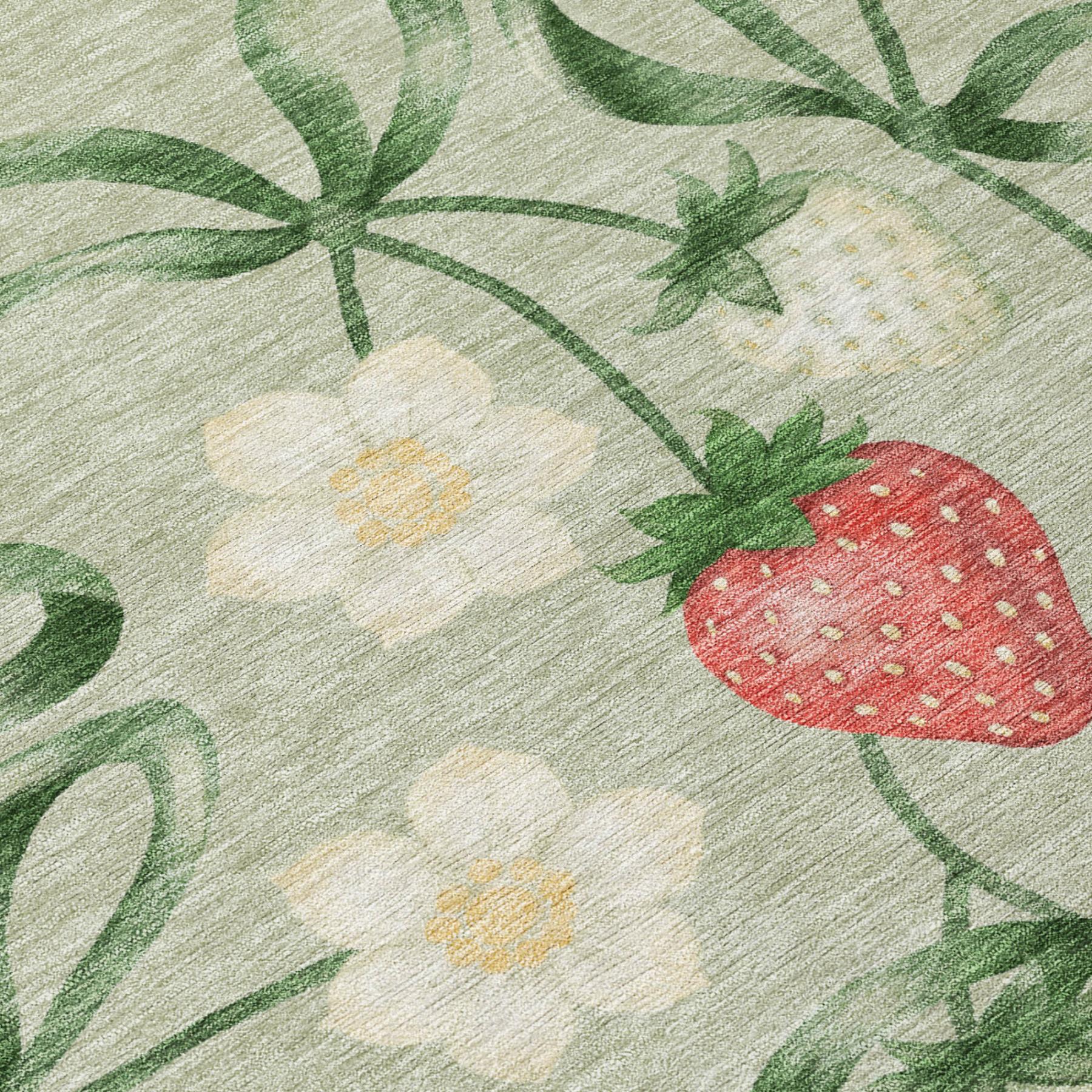 3' X 5' Green And Red Floral Washable Indoor Outdoor Area Rug Homeroots Outdoor