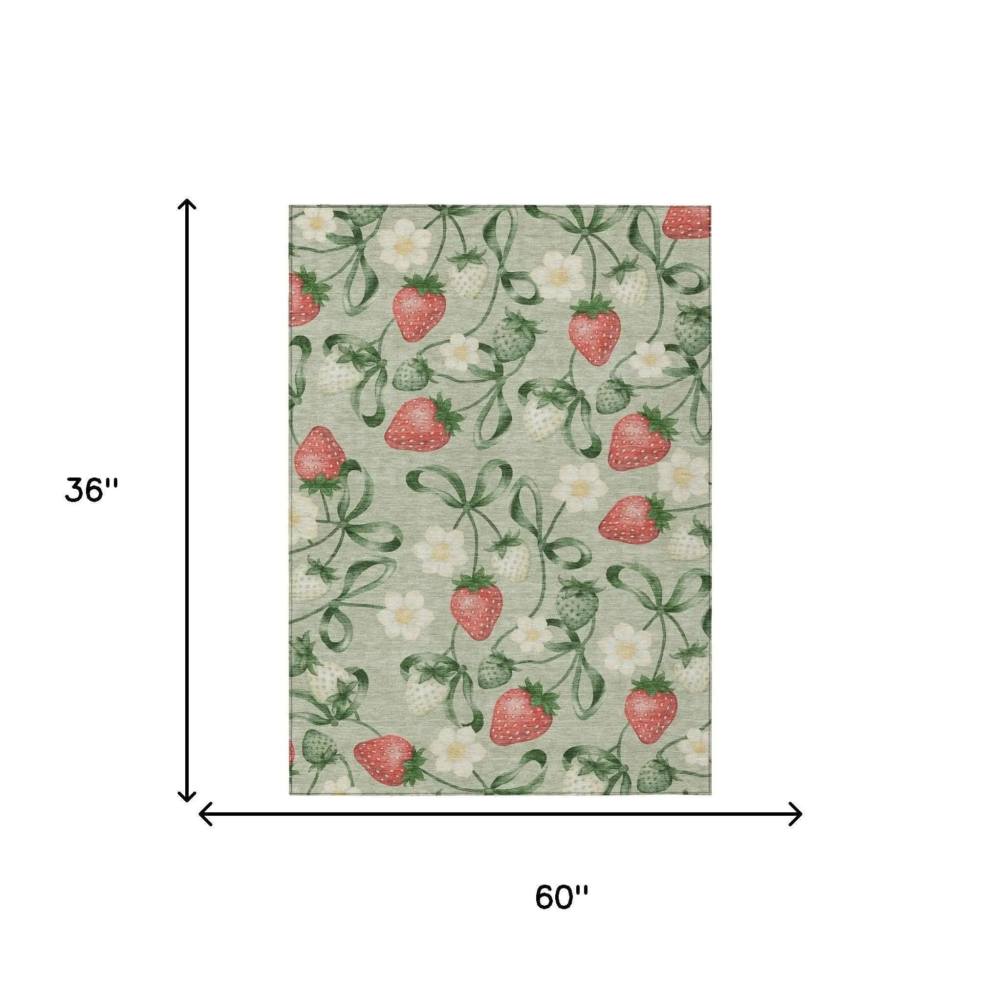 3' X 5' Green And Red Floral Washable Indoor Outdoor Area Rug Homeroots Outdoor