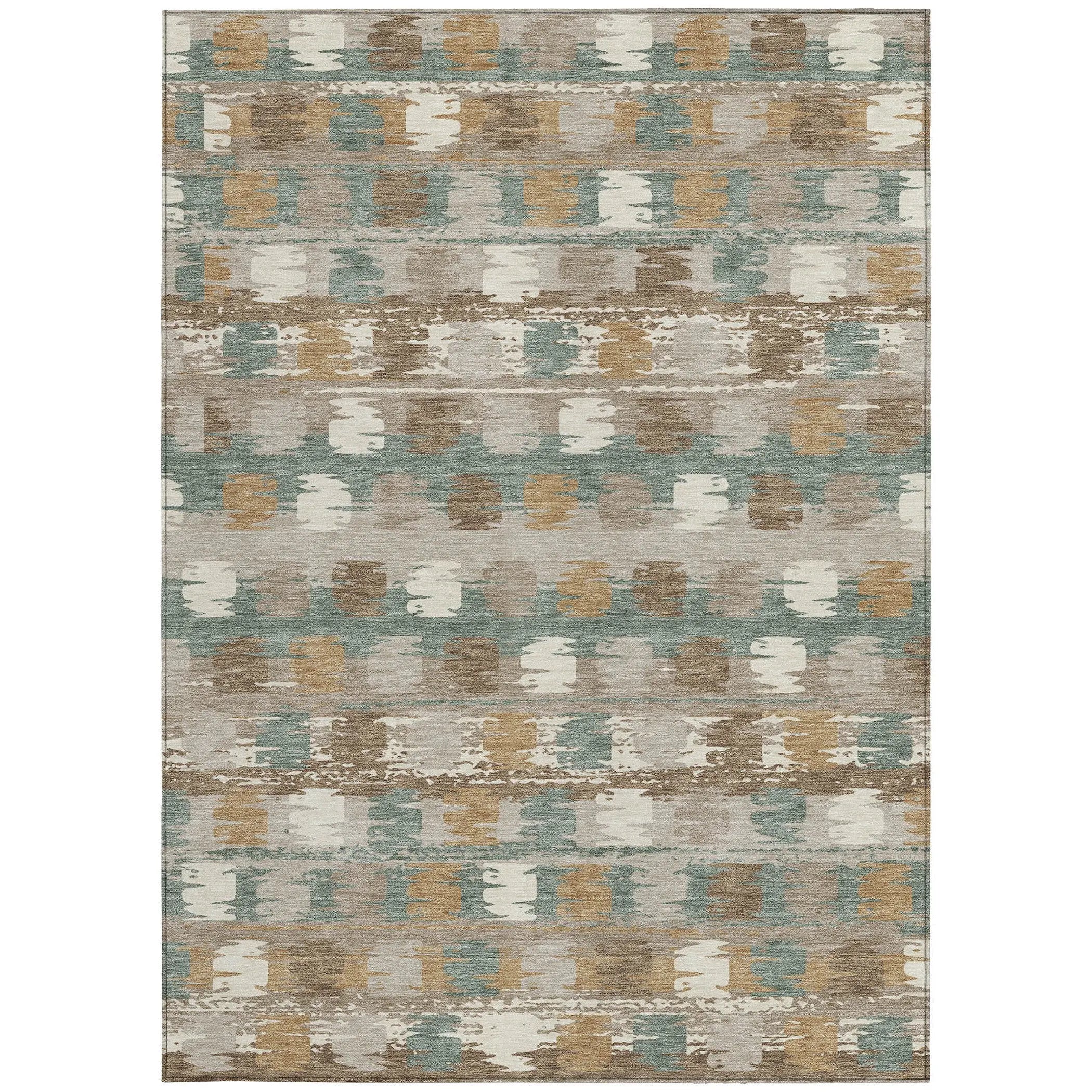 3' X 5' Green And Silver Abstract Washable Indoor Outdoor Area Rug Homeroots Outdoor