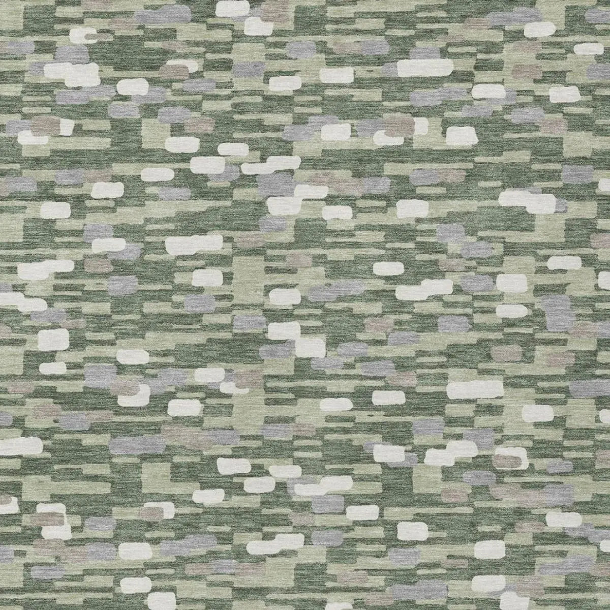 3' X 5' Green And Silver Geometric Washable Indoor Outdoor Area Rug Homeroots Outdoor