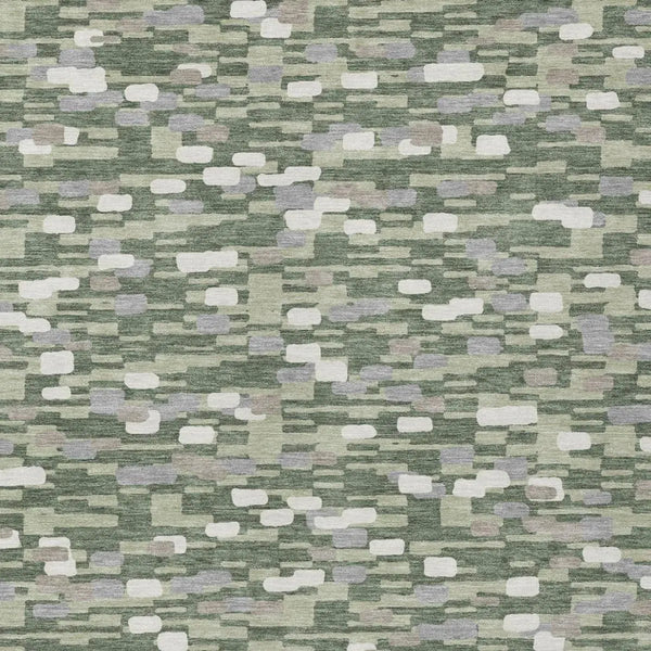 3' X 5' Green And Silver Geometric Washable Indoor Outdoor Area Rug Homeroots Outdoor
