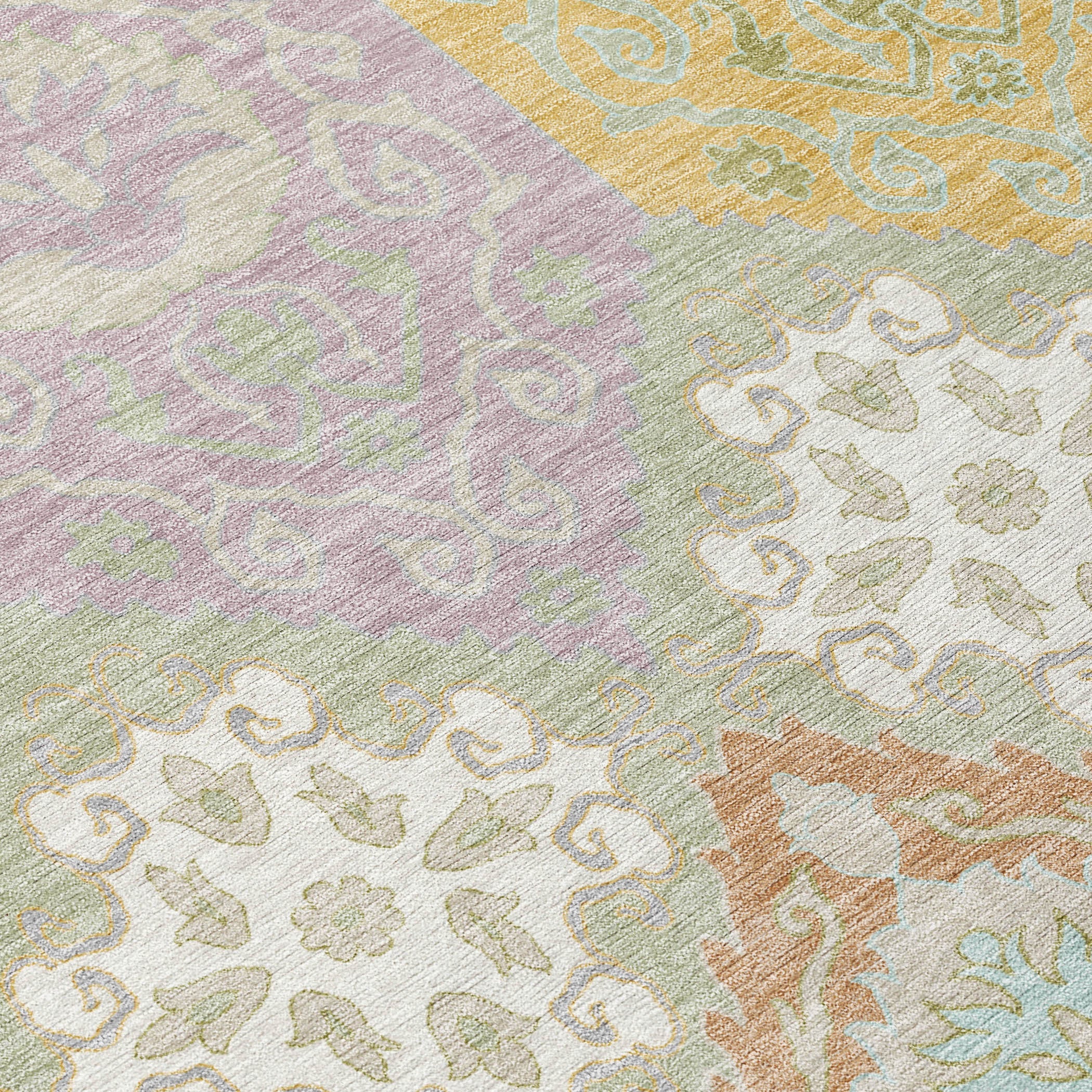 3' X 5' Green And Sky Blue Geometric Washable Indoor Outdoor Area Rug Homeroots Outdoor
