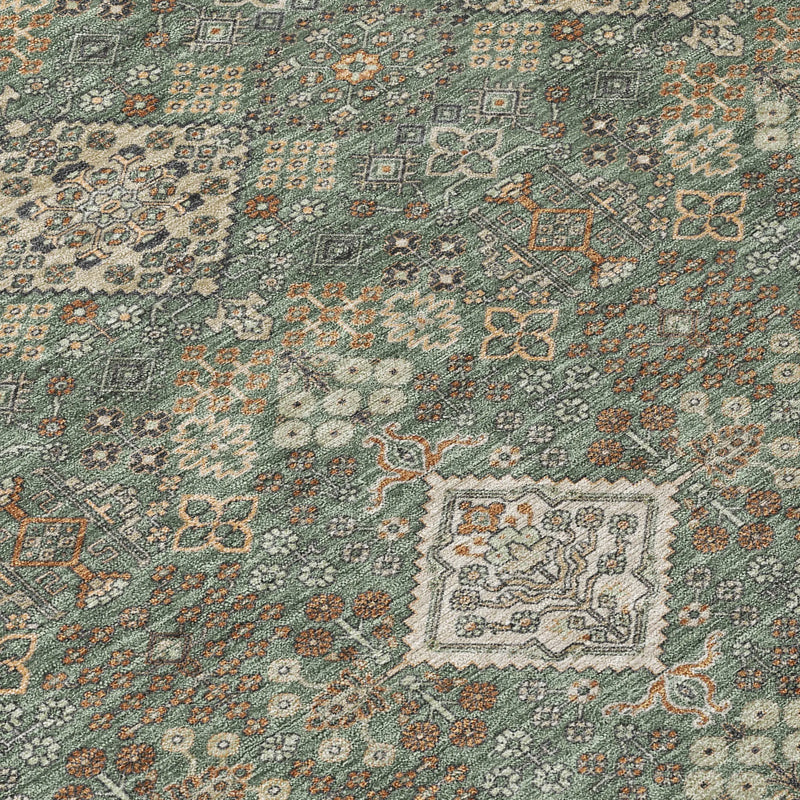 3' X 5' Green And Taupe Geometric Washable Indoor Outdoor Area Rug Homeroots Outdoor
