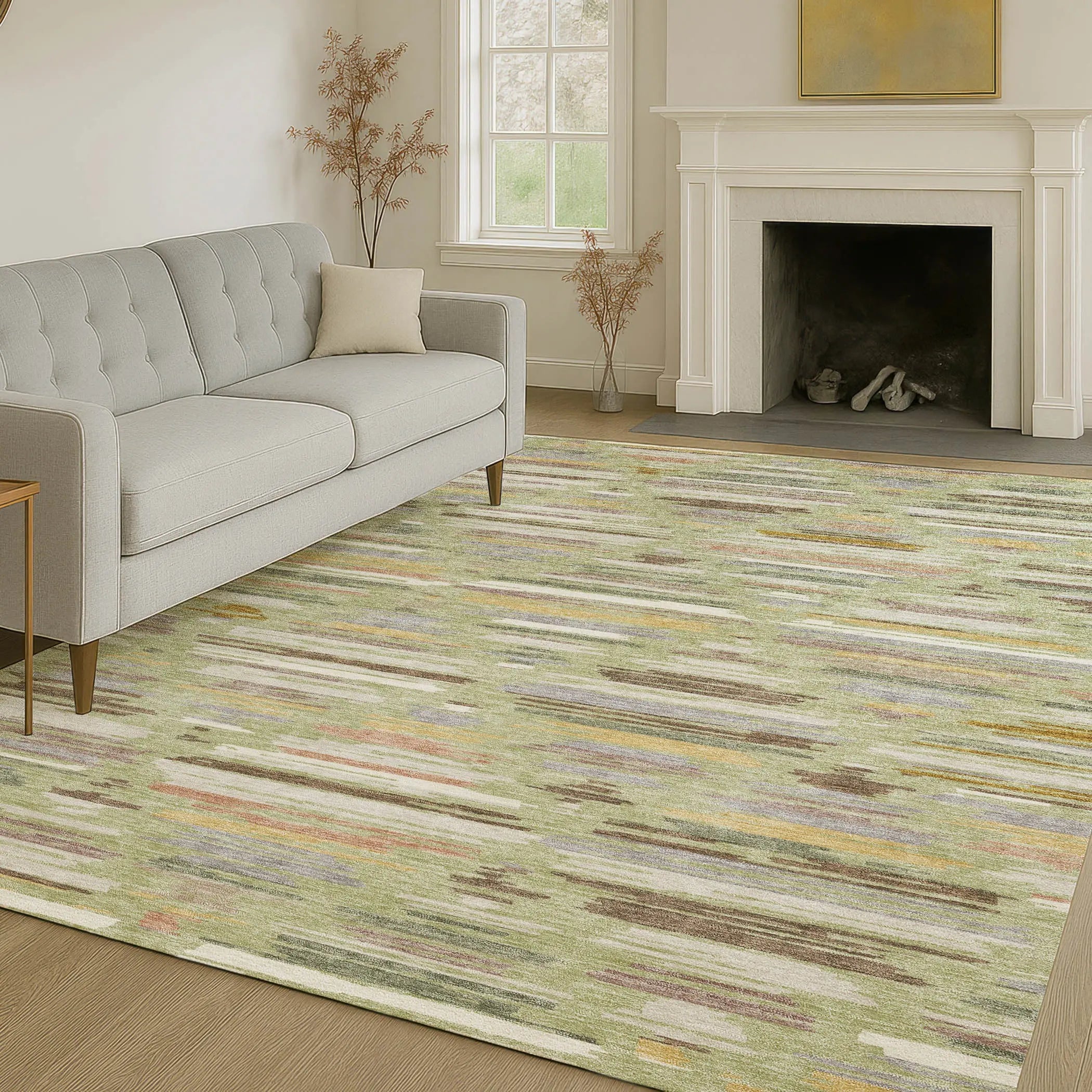 3' X 5' Green And Taupe Southwestern Washable Indoor Outdoor Area Rug Homeroots Outdoor