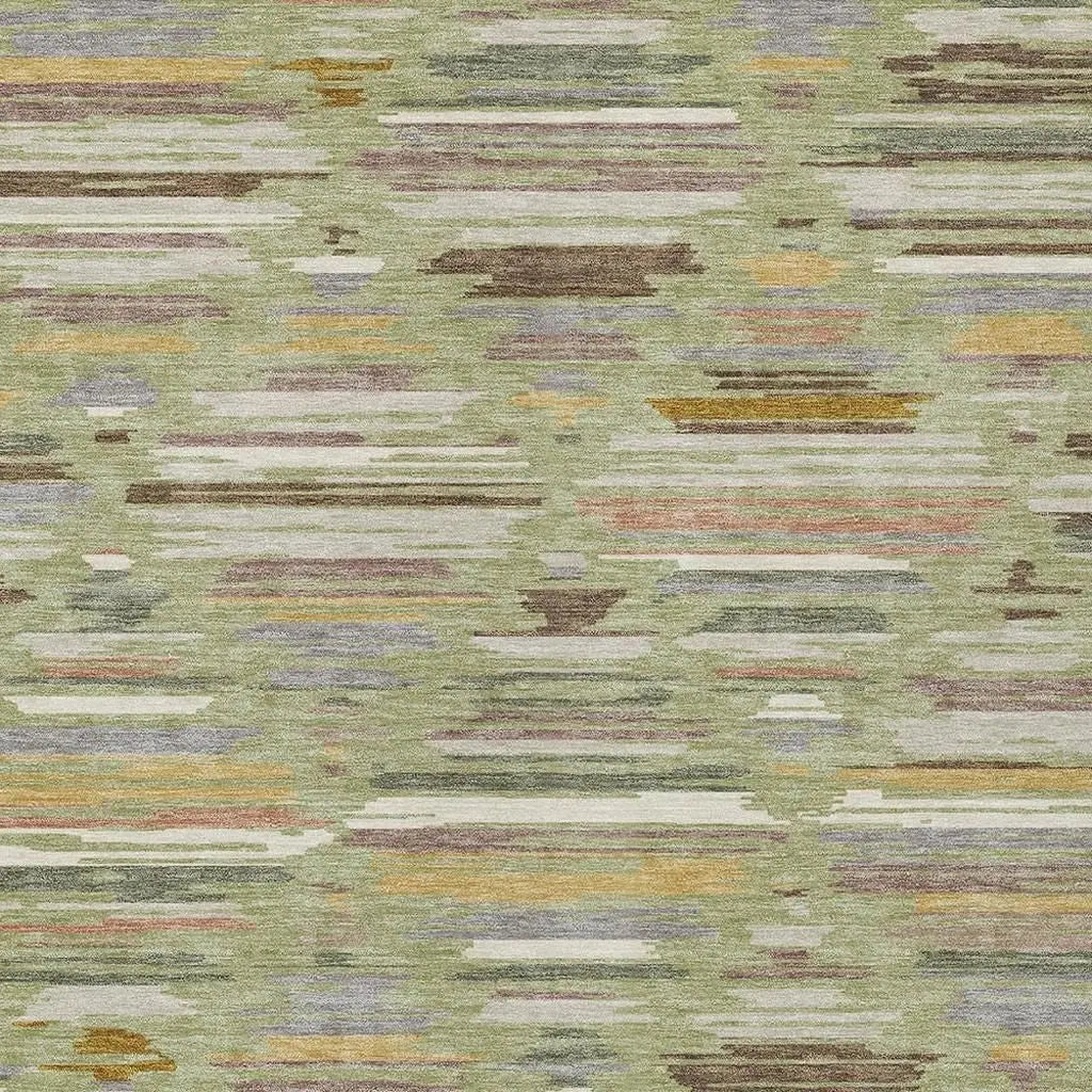 3' X 5' Green And Taupe Southwestern Washable Indoor Outdoor Area Rug Homeroots Outdoor