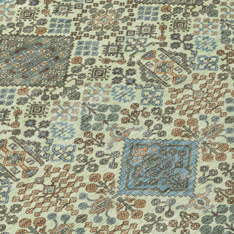 3' X 5' Green And Teal Blue Geometric Washable Indoor Outdoor Area Rug Homeroots Outdoor