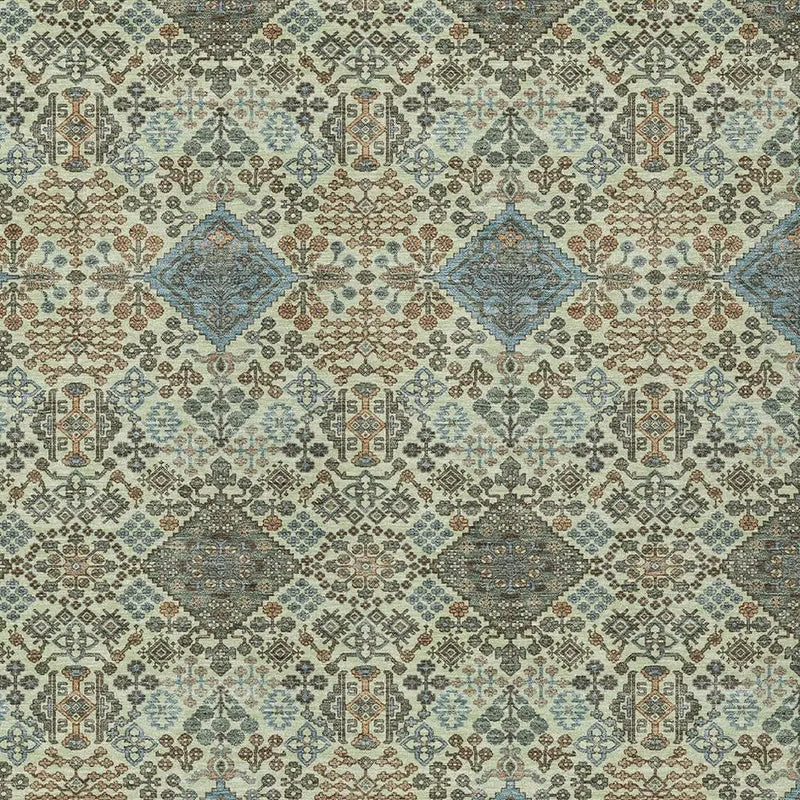 3' X 5' Green And Teal Blue Geometric Washable Indoor Outdoor Area Rug Homeroots Outdoor