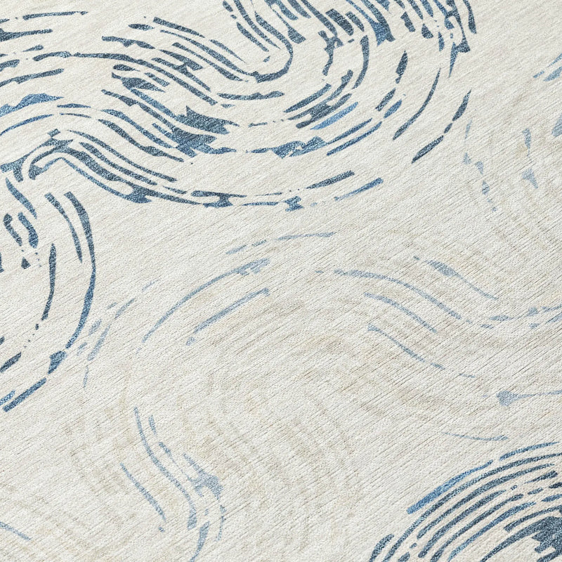 3' X 5' Ivory And Beige Abstract Washable Indoor Outdoor Area Rug Homeroots Outdoor
