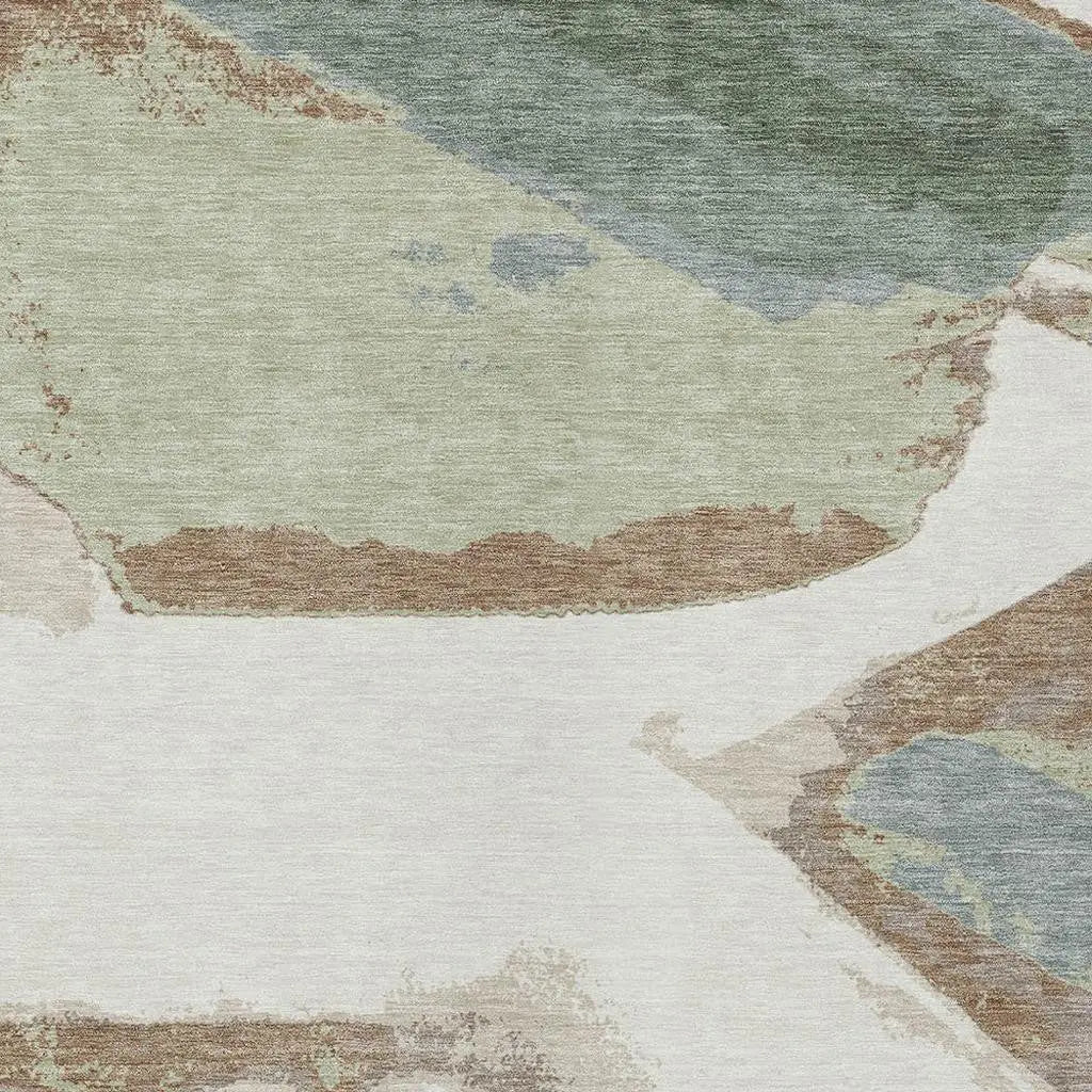 3' X 5' Ivory And Beige Abstract Washable Indoor Outdoor Area Rug Homeroots Outdoor