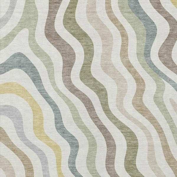 3' X 5' Ivory And Beige Abstract Washable Indoor Outdoor Area Rug Homeroots Outdoor