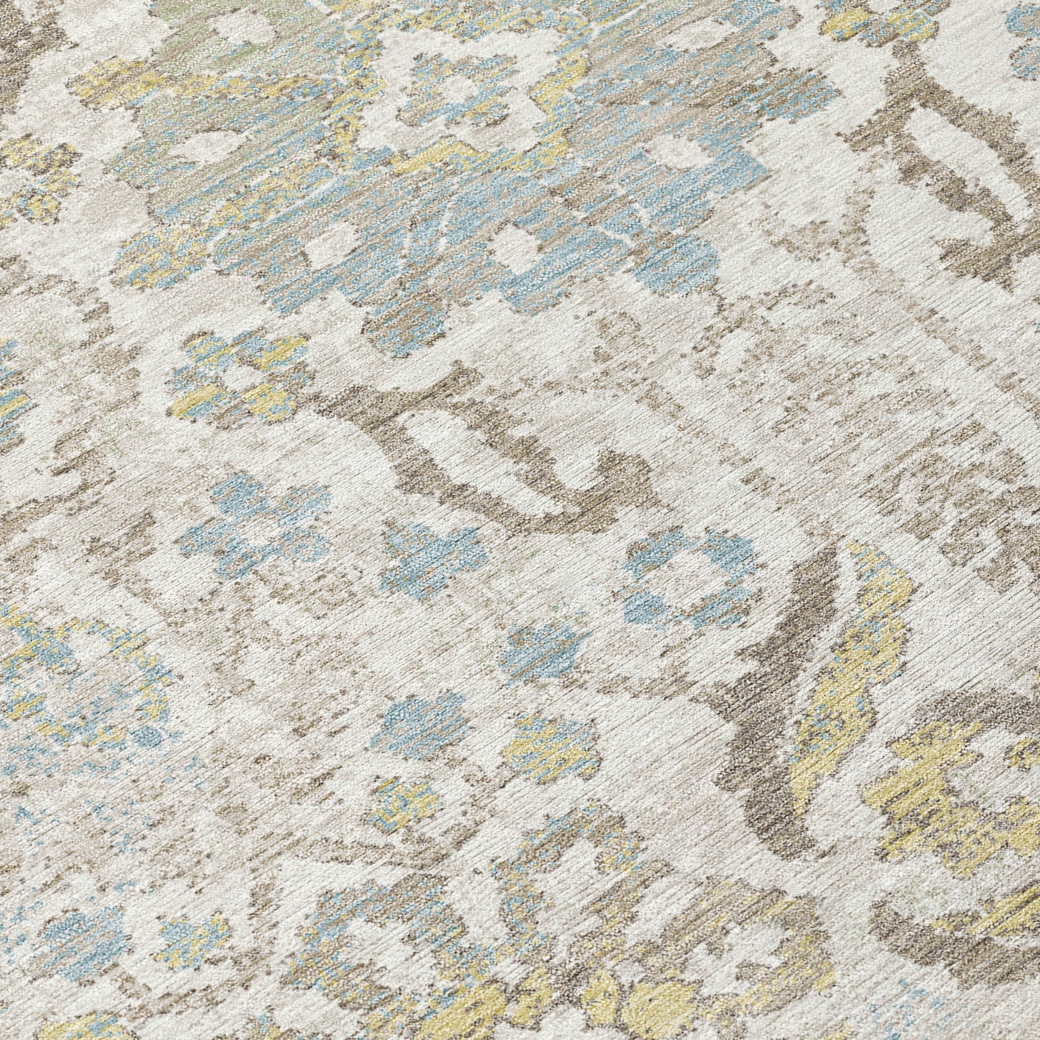 3' X 5' Ivory And Beige Damask Washable Indoor Outdoor Area Rug Homeroots Outdoor