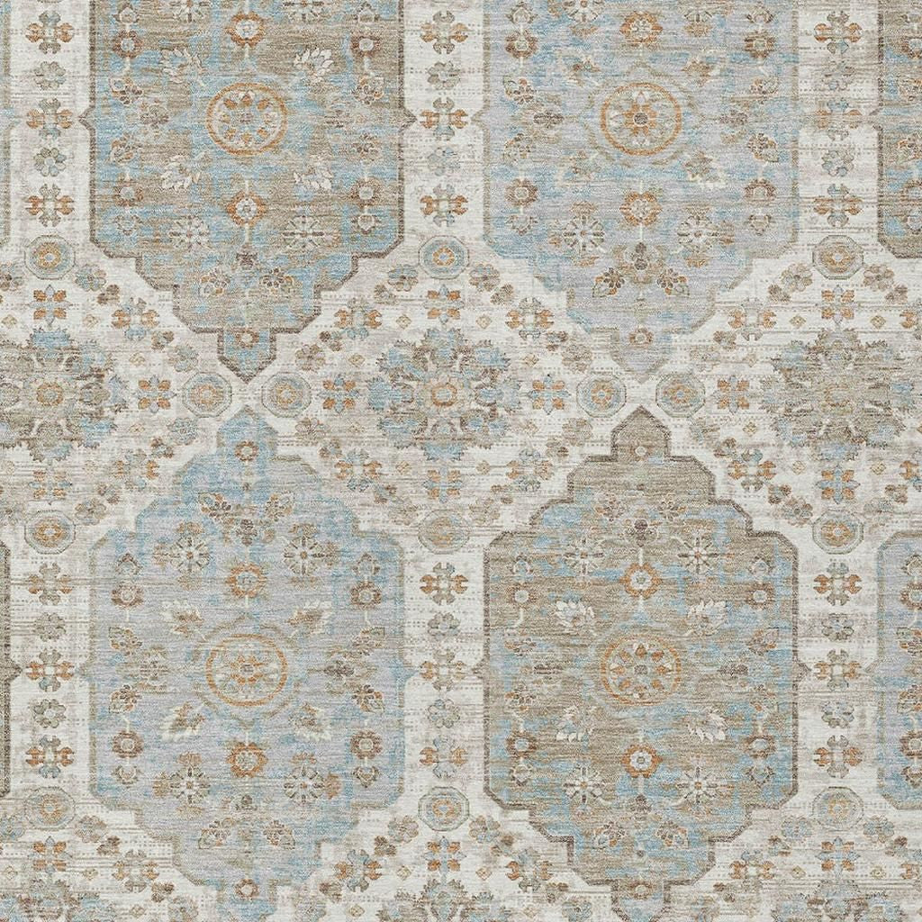 3' X 5' Ivory And Beige Damask Washable Indoor Outdoor Area Rug Homeroots Outdoor