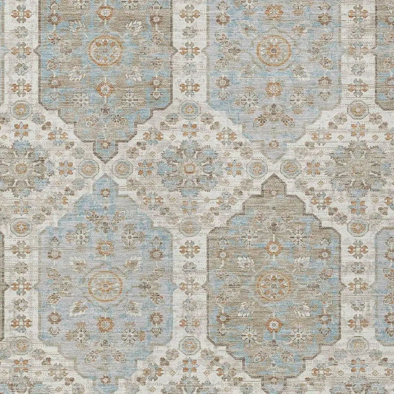 3' X 5' Ivory And Beige Damask Washable Indoor Outdoor Area Rug Homeroots Outdoor