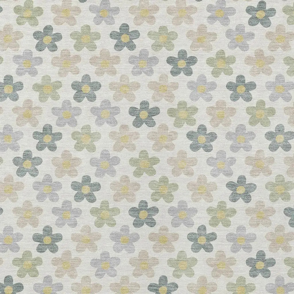 3' X 5' Ivory And Beige Floral Washable Indoor Outdoor Area Rug Homeroots Outdoor