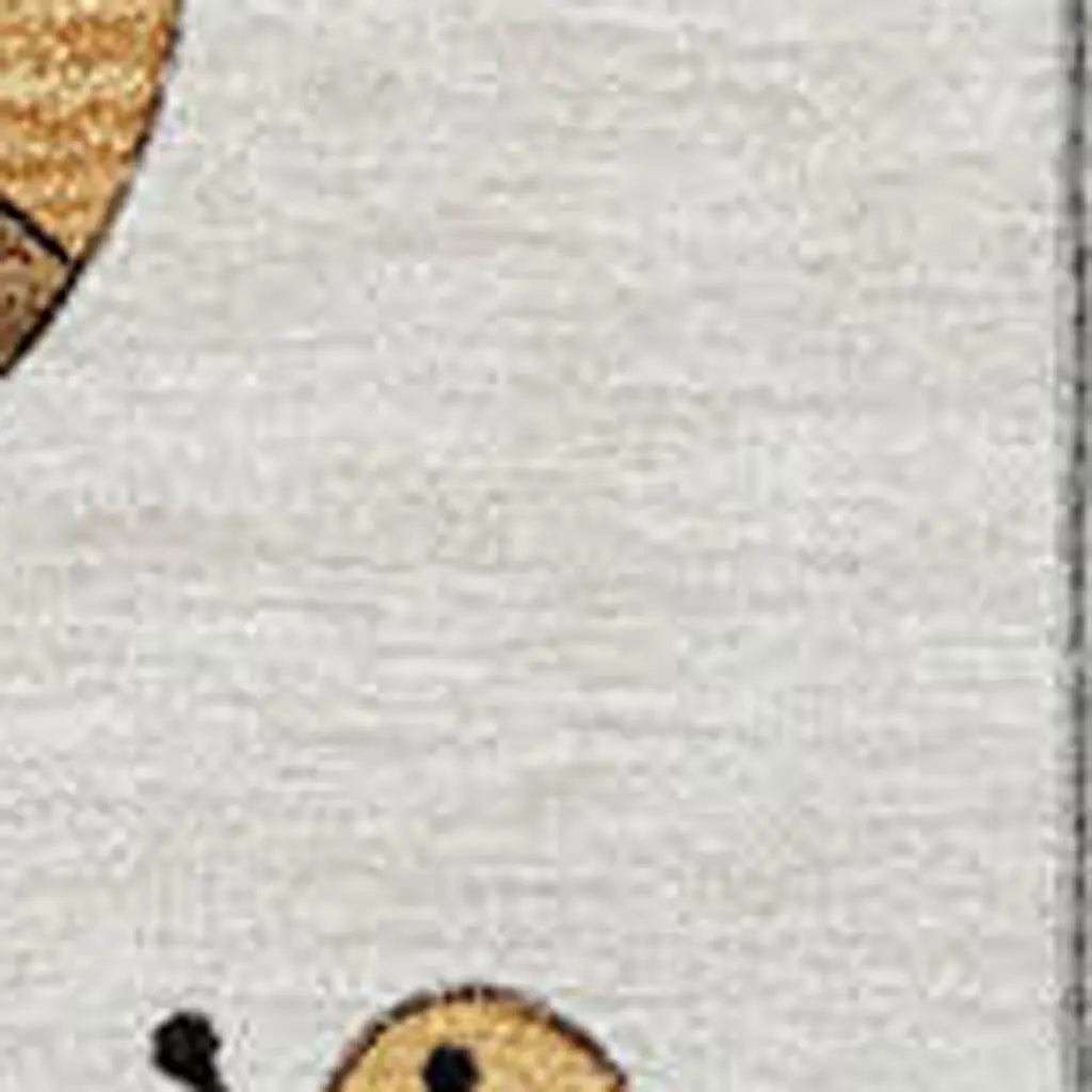 3' X 5' Ivory And Beige Geometric Washable Indoor Outdoor Area Rug Homeroots Outdoor