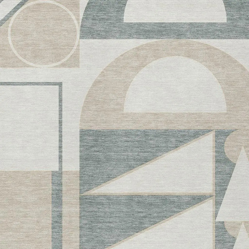 3' X 5' Ivory And Beige Geometric Washable Indoor Outdoor Area Rug Homeroots Outdoor